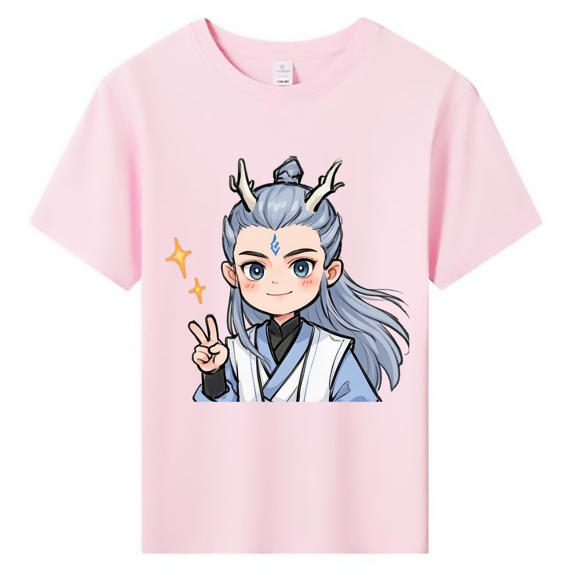 （画像用） Ne Zha 2 ナタ 魔童の大暴れ 綿100％キッズTシャツ（フロントプリント）