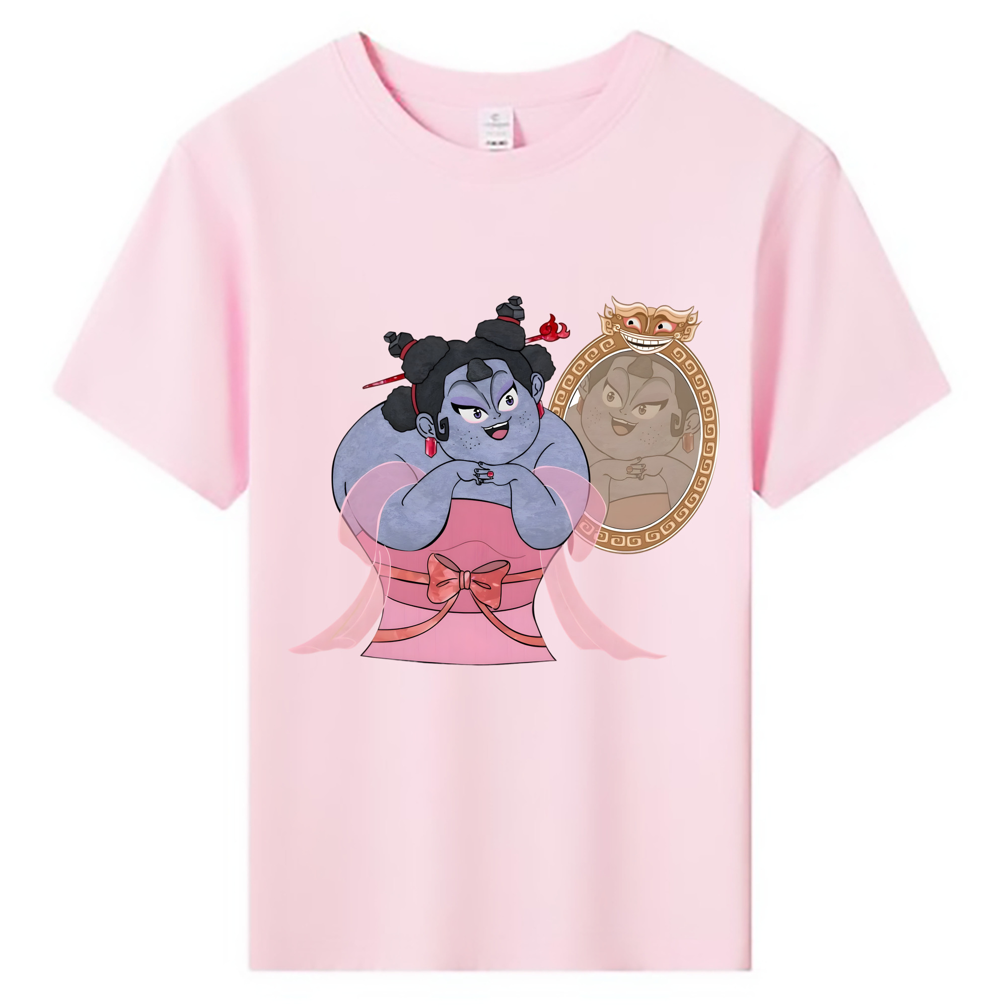 （画像用） Ne Zha 2 ナタ 魔童の大暴れ 綿100％キッズTシャツ（フロントプリント）