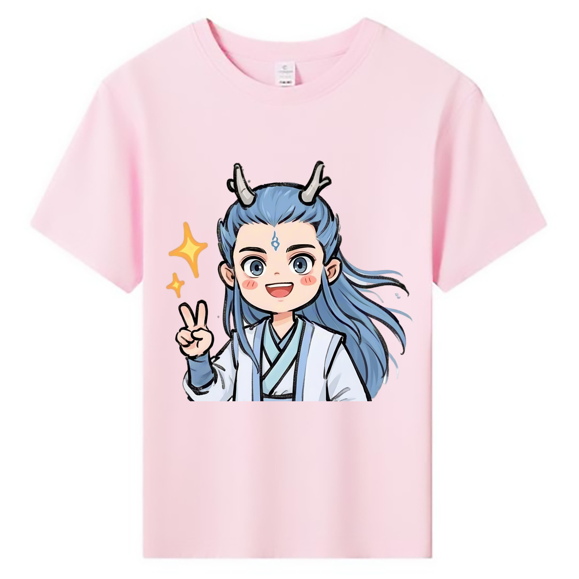 （画像用） Ne Zha 2 ナタ 魔童の大暴れ 綿100％キッズTシャツ（フロントプリント）