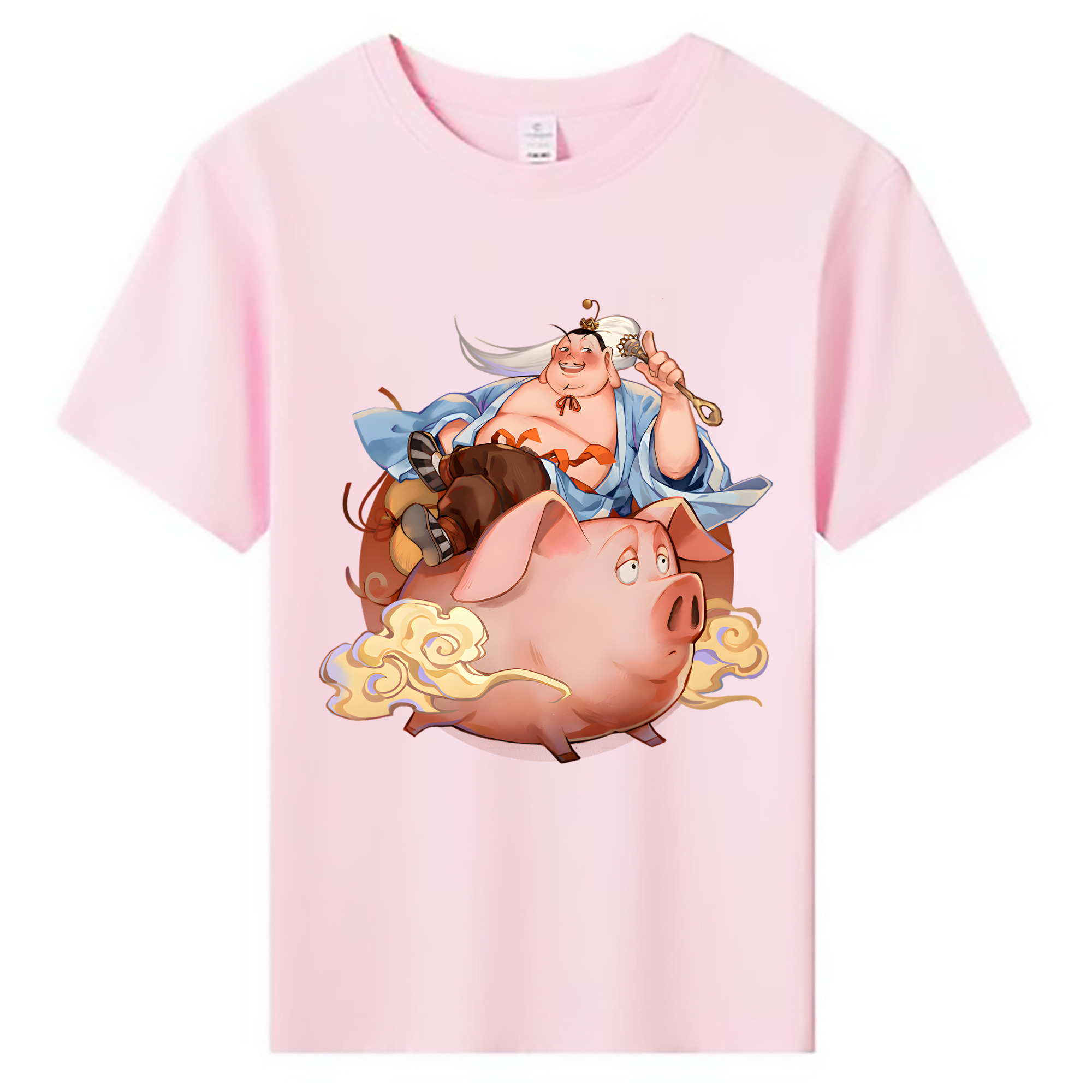 （画像用） Ne Zha 2 ナタ 魔童の大暴れ 綿100％キッズTシャツ（フロントプリント）