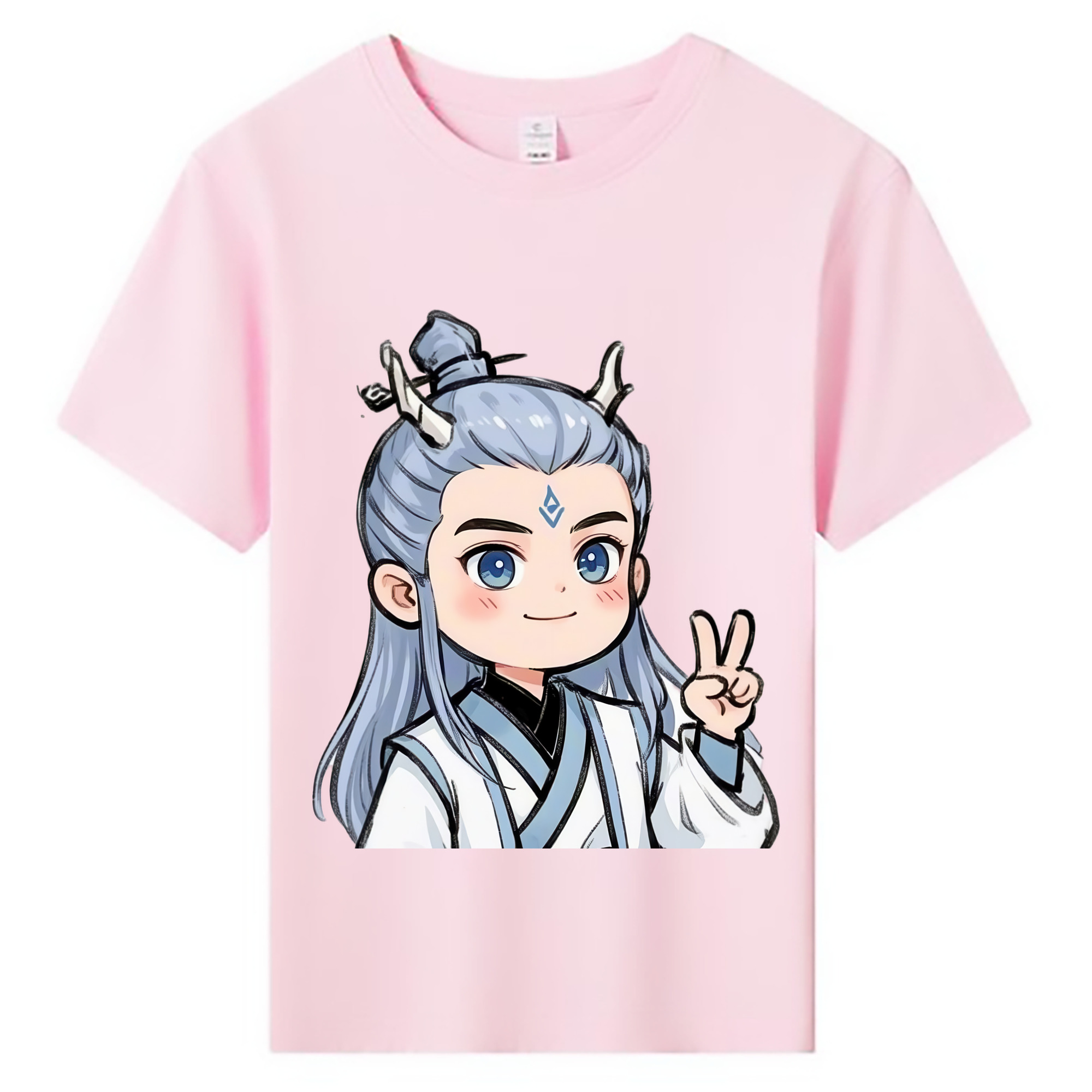 （画像用） Ne Zha 2 ナタ 魔童の大暴れ 綿100％キッズTシャツ（フロントプリント）