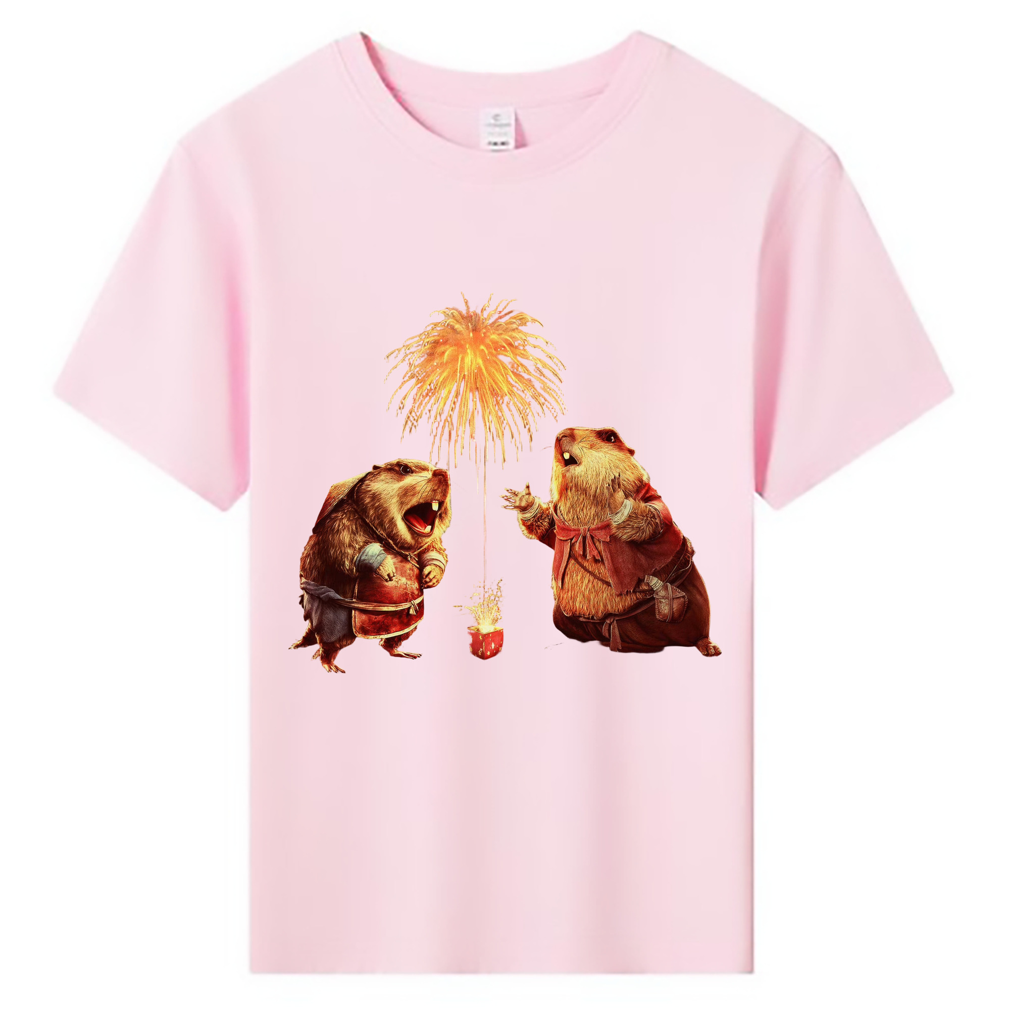 （画像用） Ne Zha 2 ナタ 魔童の大暴れ 綿100％キッズTシャツ（フロントプリント）