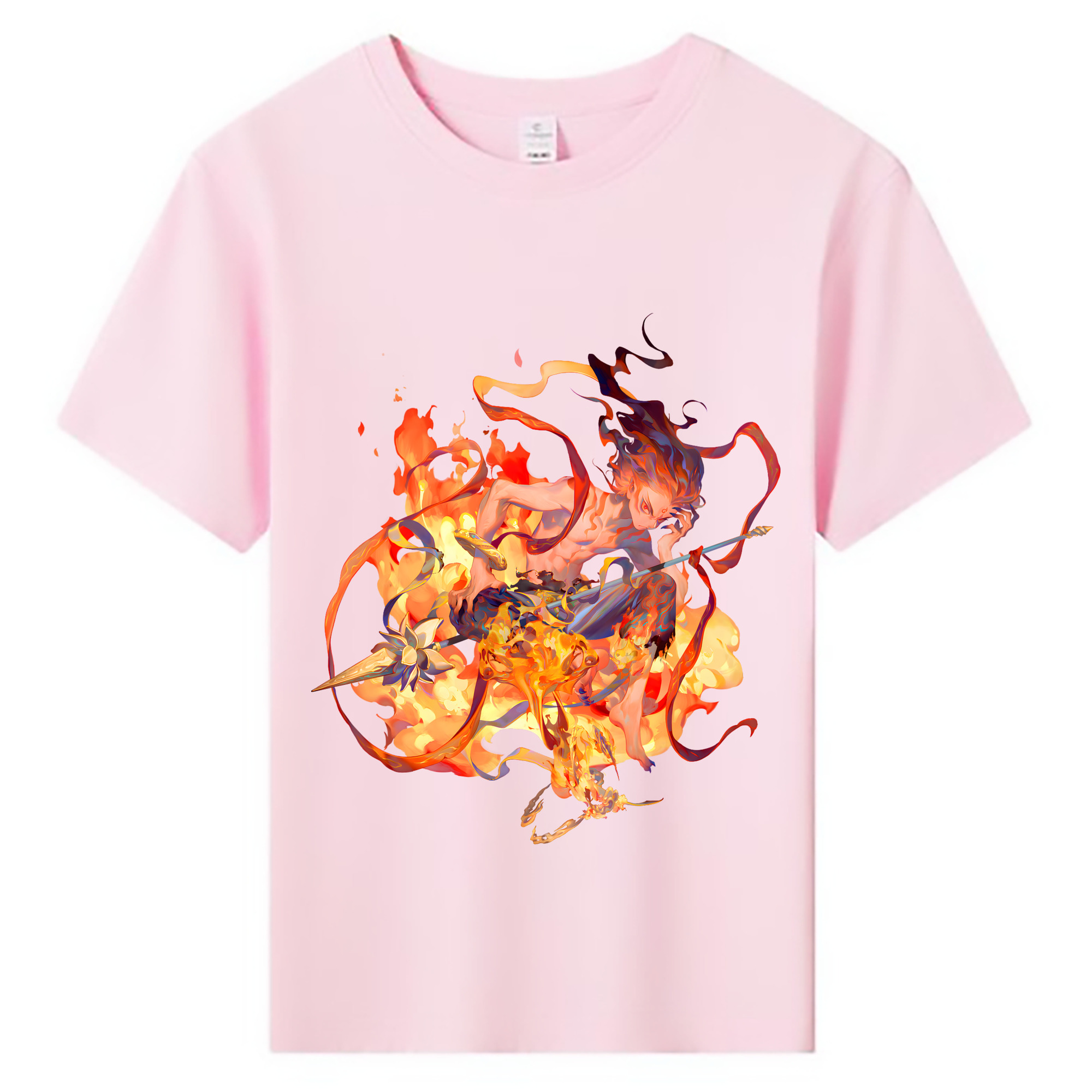 （画像用） Ne Zha 2 ナタ 魔童の大暴れ 綿100％キッズTシャツ（フロントプリント）