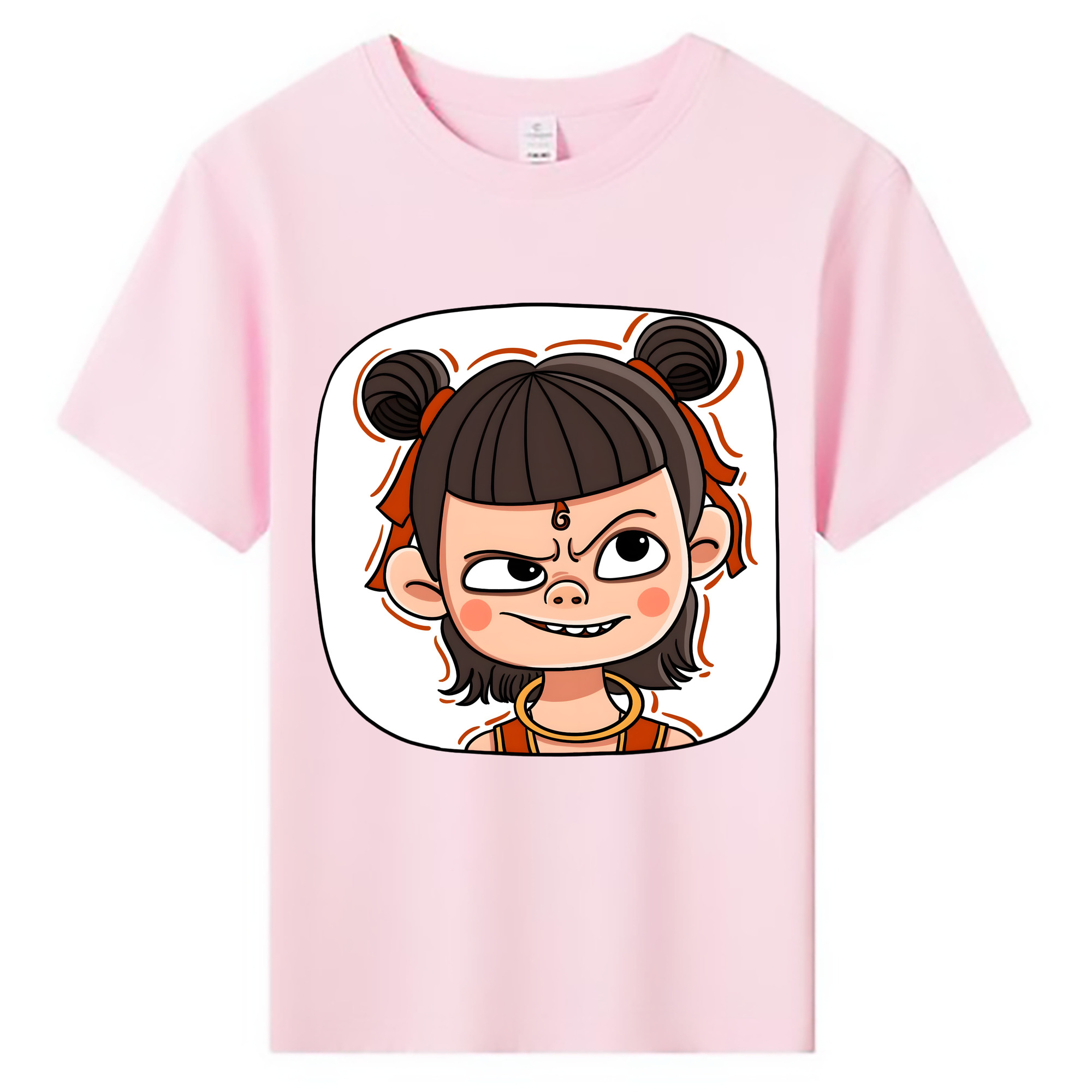 （画像用） Ne Zha 2 ナタ 魔童の大暴れ 綿100％キッズTシャツ（フロントプリント）
