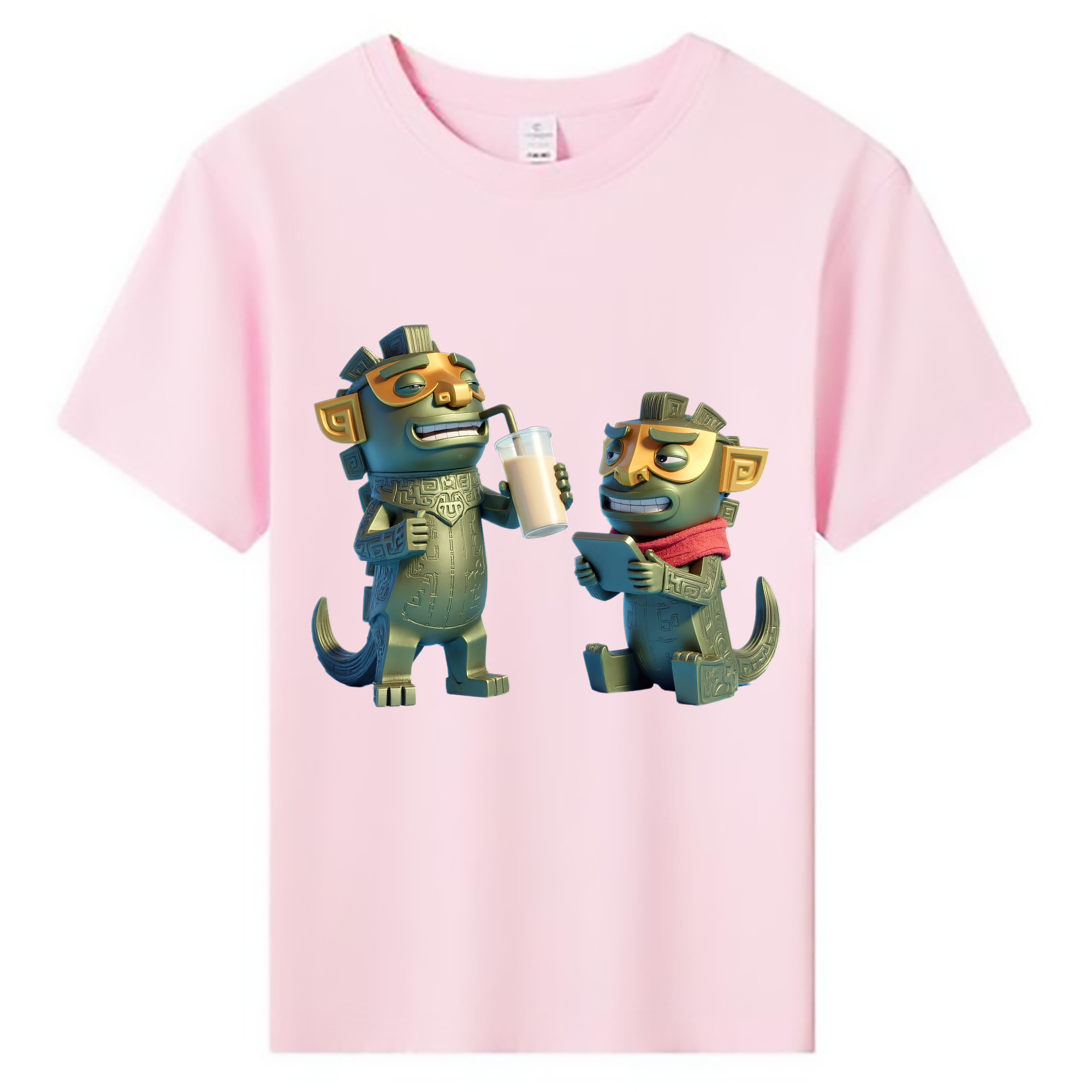 （画像用） Ne Zha 2 ナタ 魔童の大暴れ 綿100％キッズTシャツ（フロントプリント）