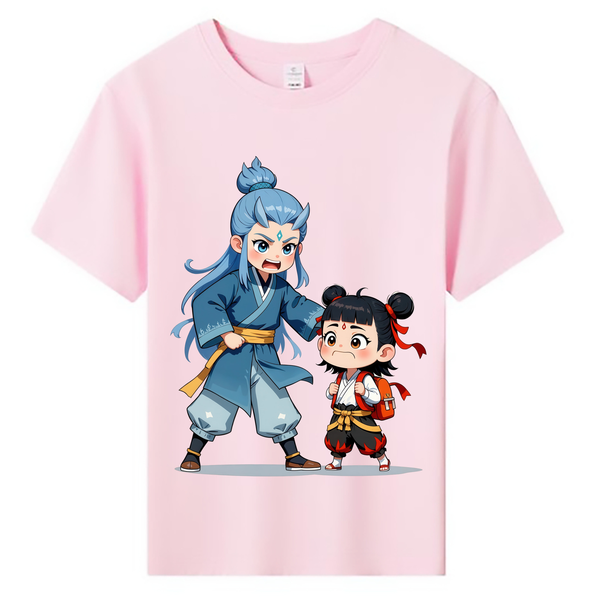 （画像用） Ne Zha 2 ナタ 魔童の大暴れ 綿100％キッズTシャツ（フロントプリント）