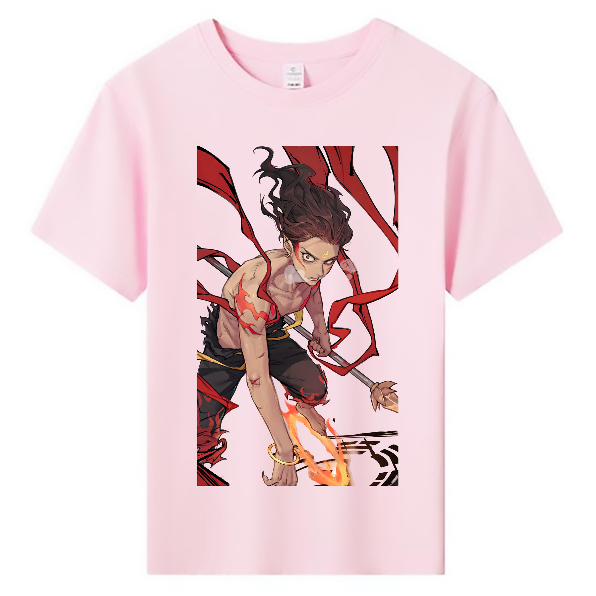（画像用） Ne Zha 2 ナタ 魔童の大暴れ 綿100％キッズTシャツ（フロントプリント）