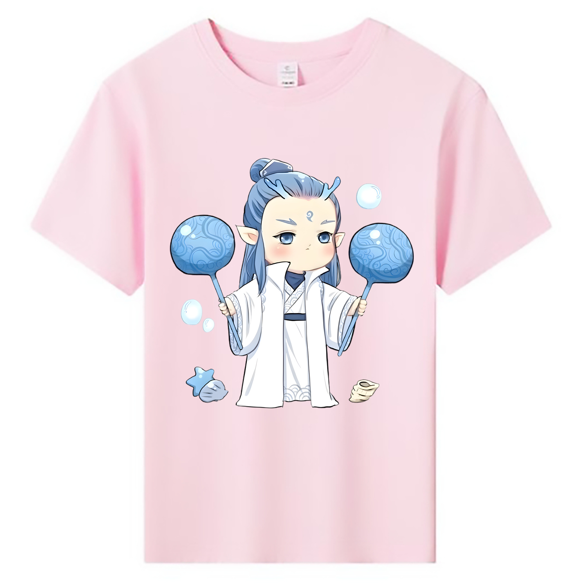 （画像用） Ne Zha 2 ナタ 魔童の大暴れ 綿100％キッズTシャツ（フロントプリント）