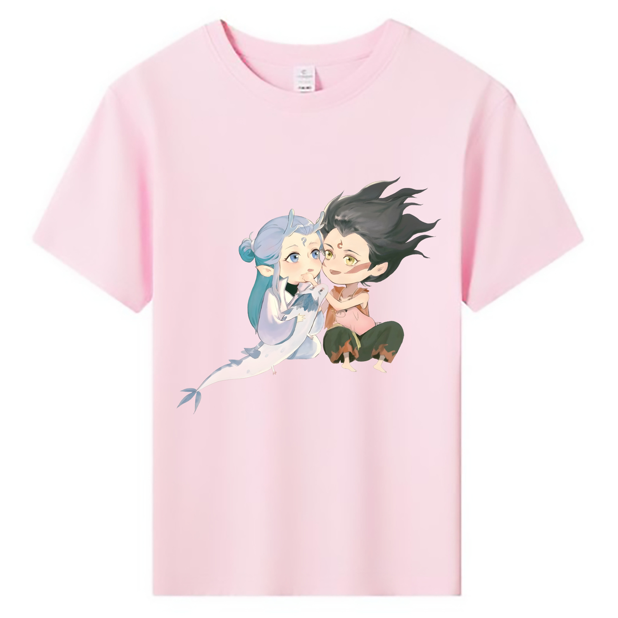 （画像用） Ne Zha 2 ナタ 魔童の大暴れ 綿100％キッズTシャツ（フロントプリント）