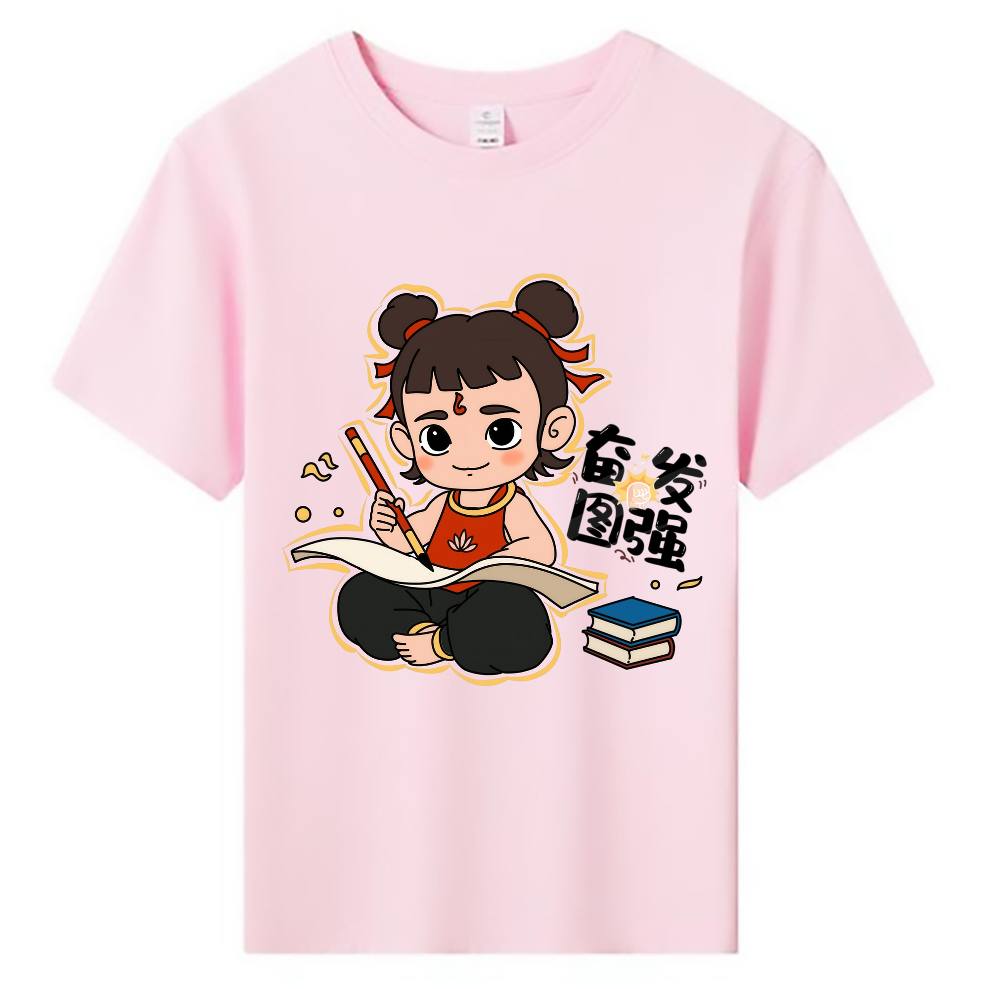 （画像用） Ne Zha 2 ナタ 魔童の大暴れ 綿100％キッズTシャツ（フロントプリント）