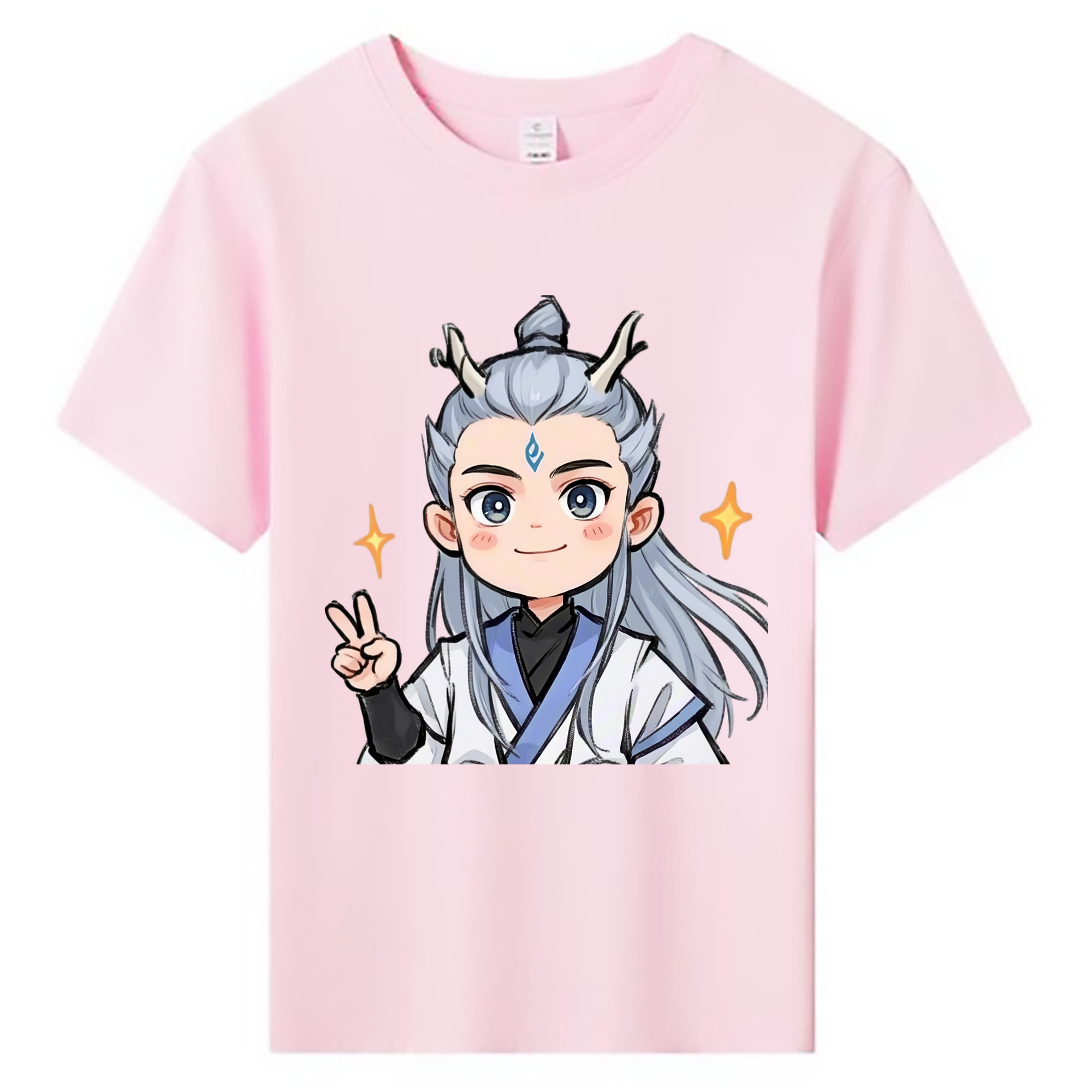 （画像用） Ne Zha 2 ナタ 魔童の大暴れ 綿100％キッズTシャツ（フロントプリント）