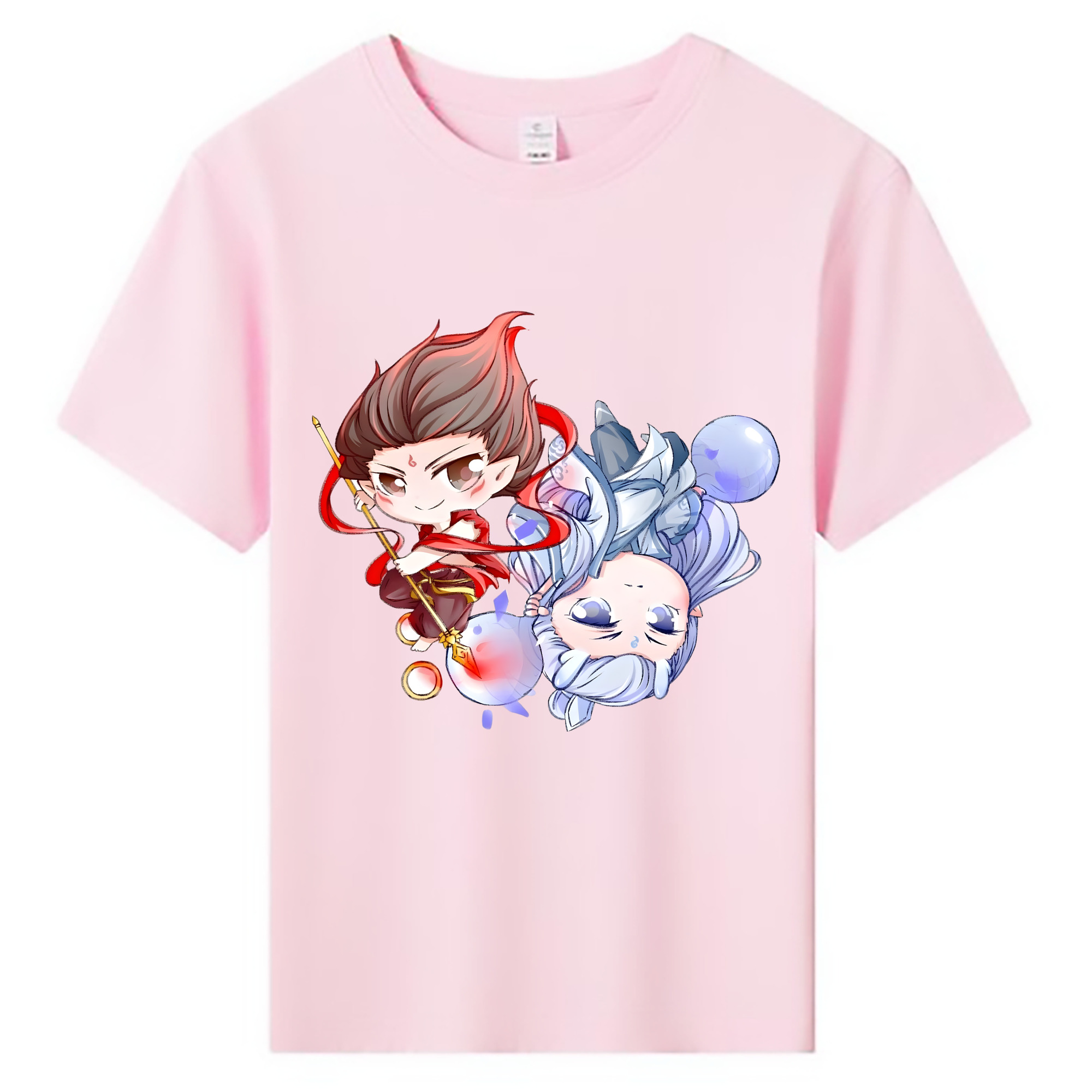 （画像用） Ne Zha 2 ナタ 魔童の大暴れ 綿100％キッズTシャツ（フロントプリント）