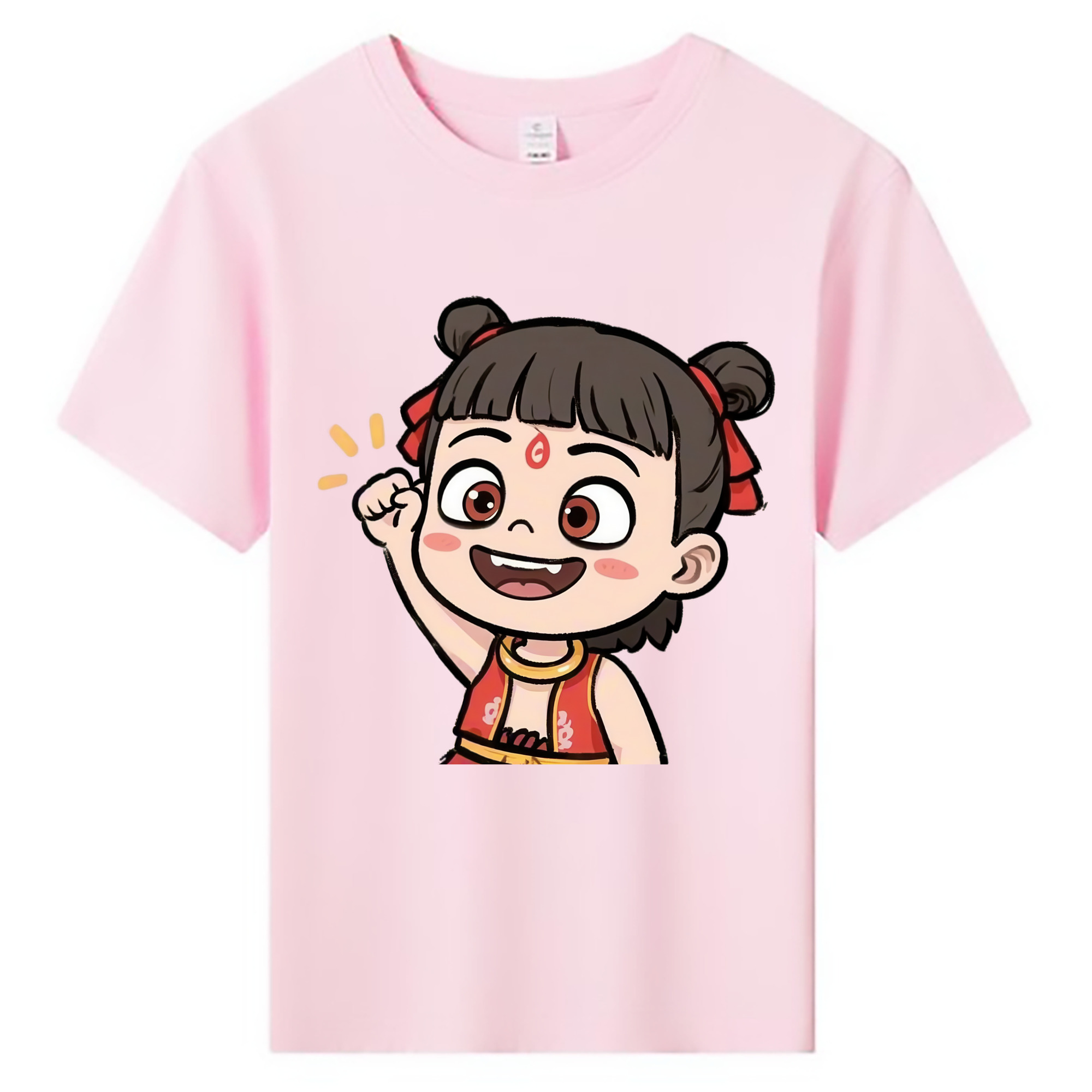 （画像用） Ne Zha 2 ナタ 魔童の大暴れ 綿100％キッズTシャツ（フロントプリント）
