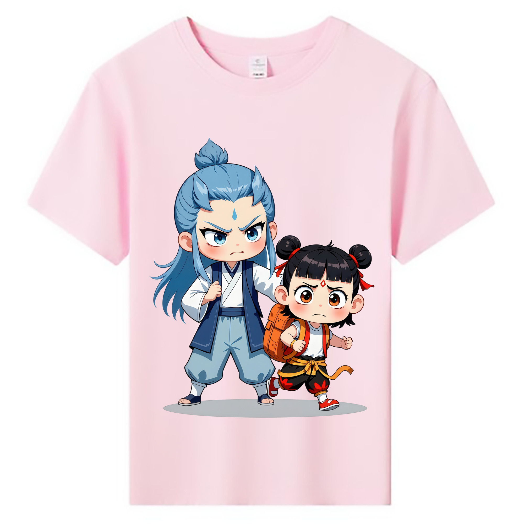（画像用） Ne Zha 2 ナタ 魔童の大暴れ 綿100％キッズTシャツ（フロントプリント）