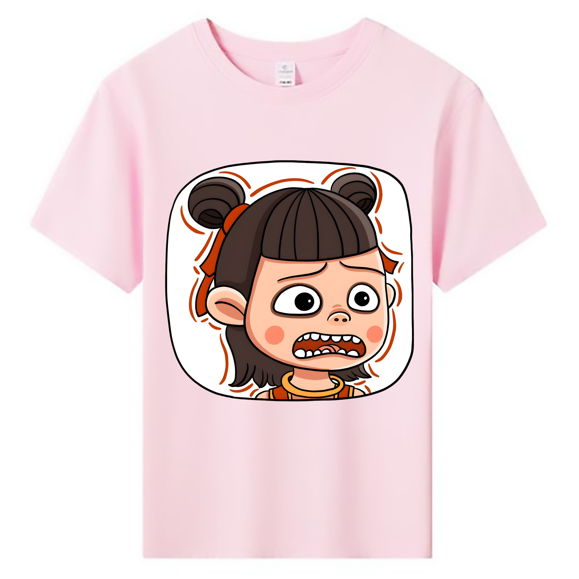 （画像用） Ne Zha 2 ナタ 魔童の大暴れ 綿100％キッズTシャツ（フロントプリント）