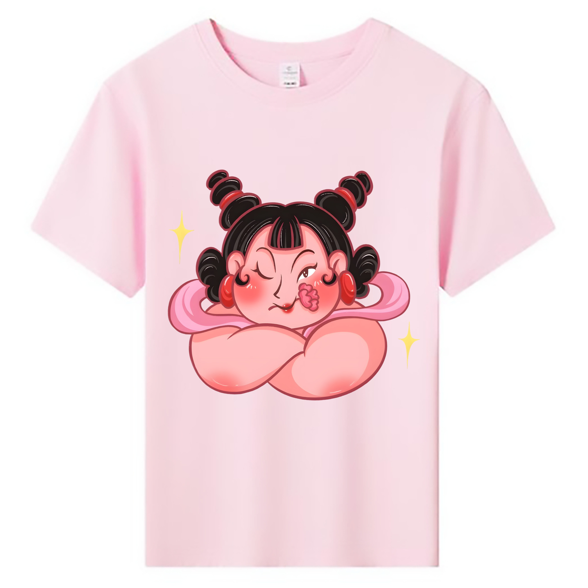 （画像用） Ne Zha 2 ナタ 魔童の大暴れ 綿100％キッズTシャツ（フロントプリント）