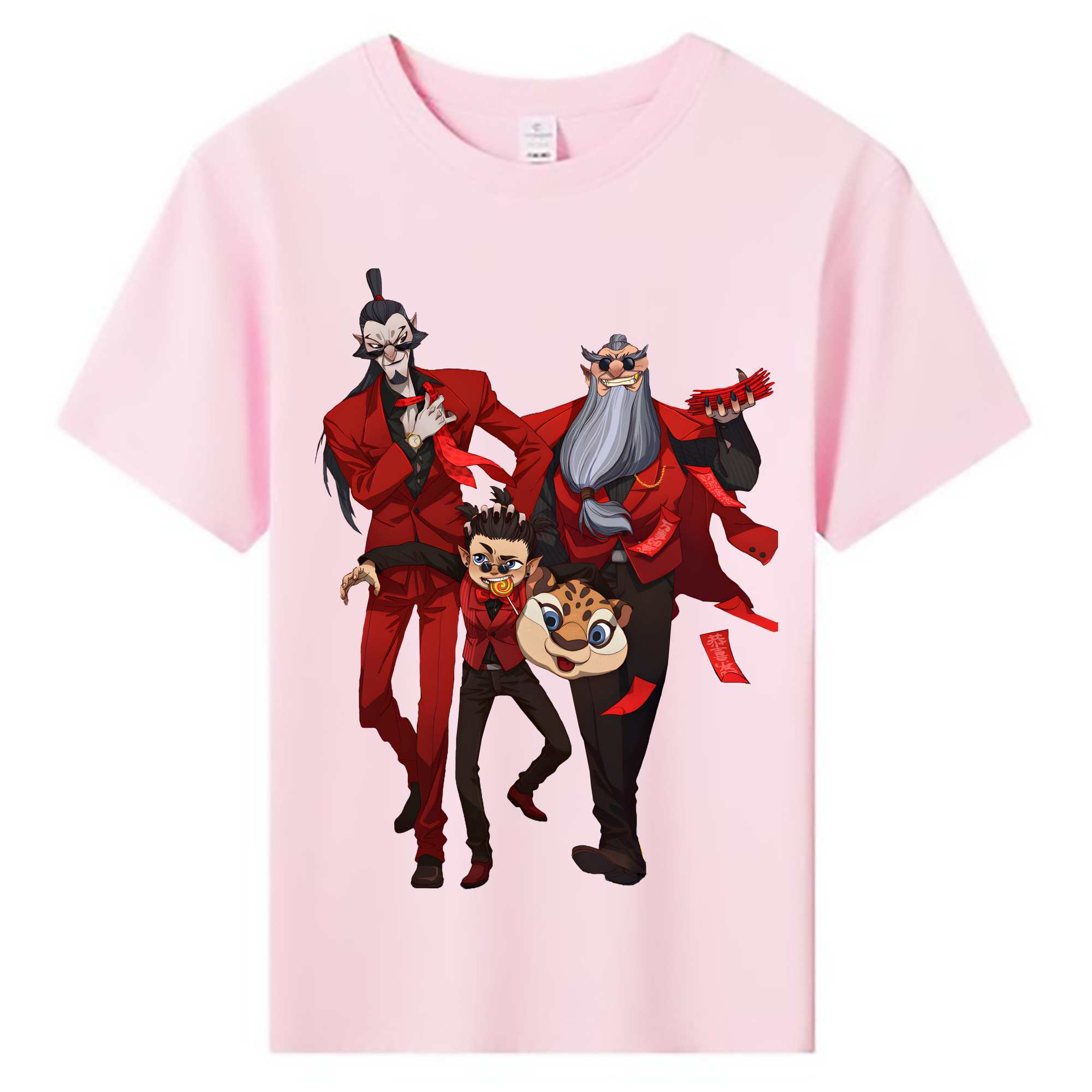 （画像用） Ne Zha 2 ナタ 魔童の大暴れ 綿100％キッズTシャツ（フロントプリント）