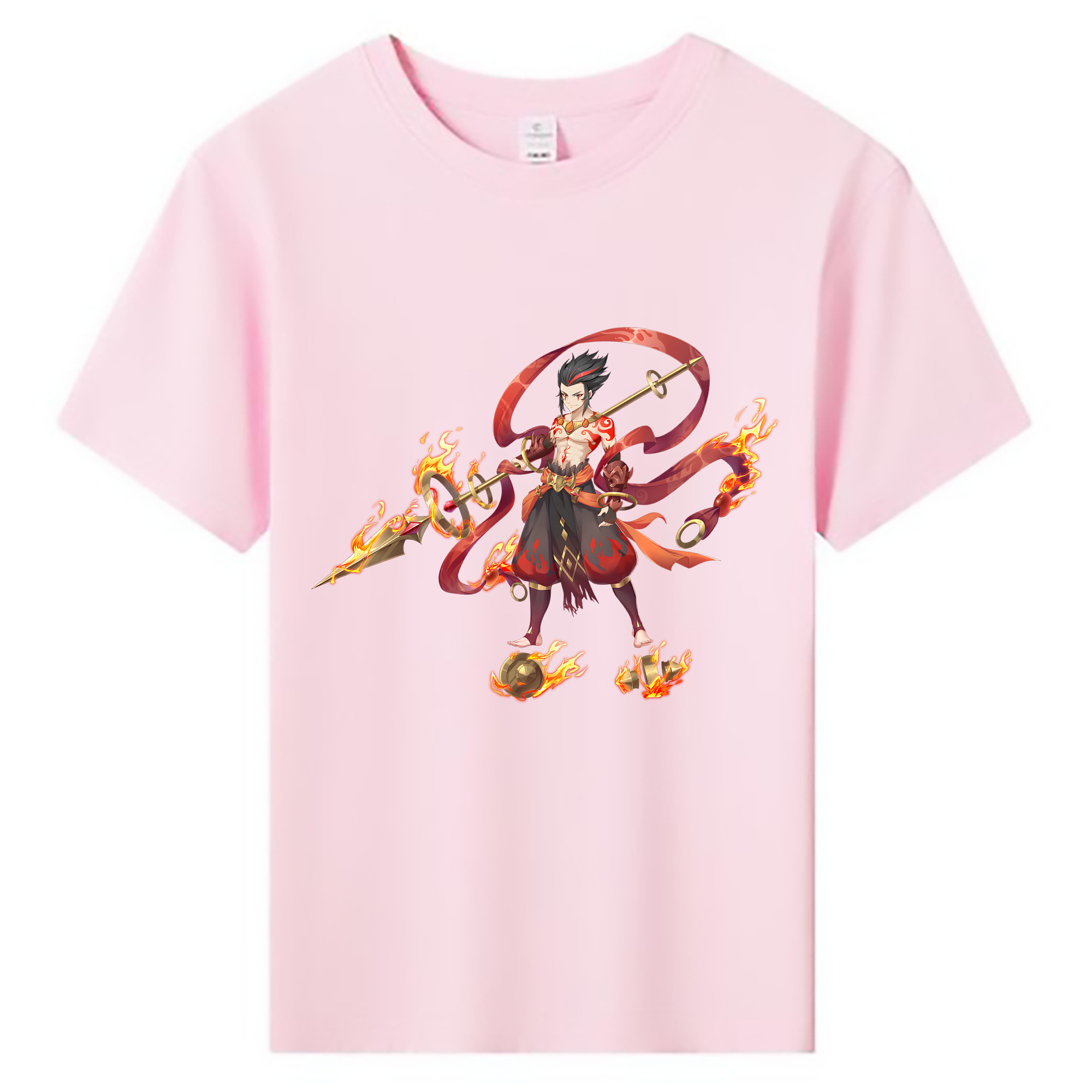 （画像用） Ne Zha 2 ナタ 魔童の大暴れ 綿100％キッズTシャツ（フロントプリント）