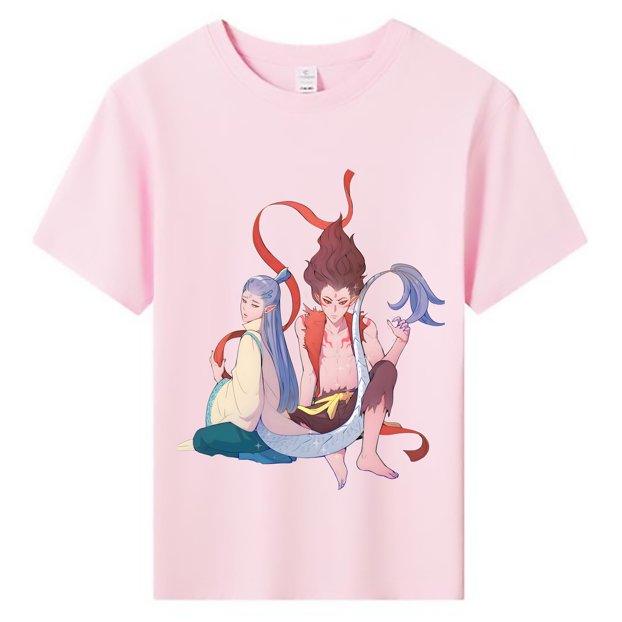 （画像用） Ne Zha 2 ナタ 魔童の大暴れ 綿100％キッズTシャツ（フロントプリント）
