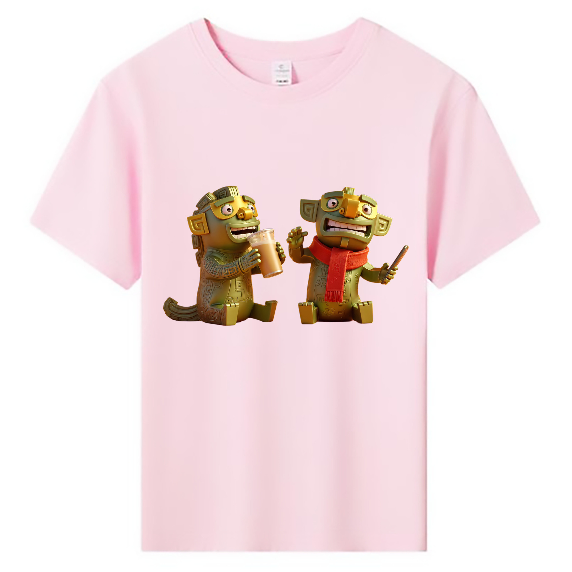 （画像用） Ne Zha 2 ナタ 魔童の大暴れ 綿100％キッズTシャツ（フロントプリント）