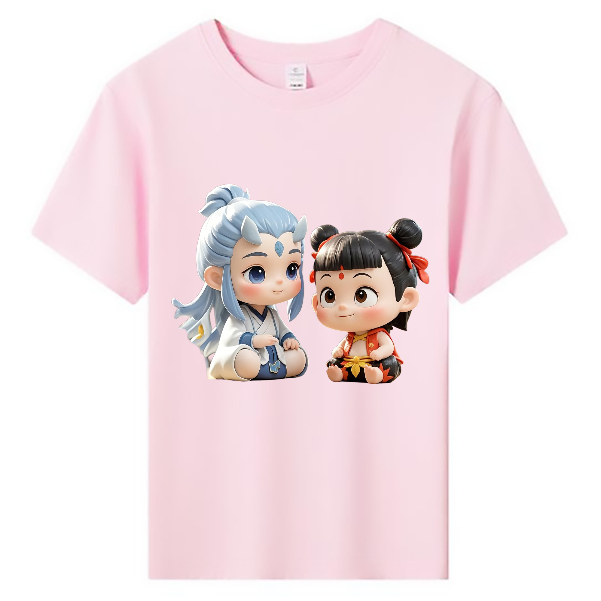 （画像用） Ne Zha 2 ナタ 魔童の大暴れ 綿100％キッズTシャツ（フロントプリント）