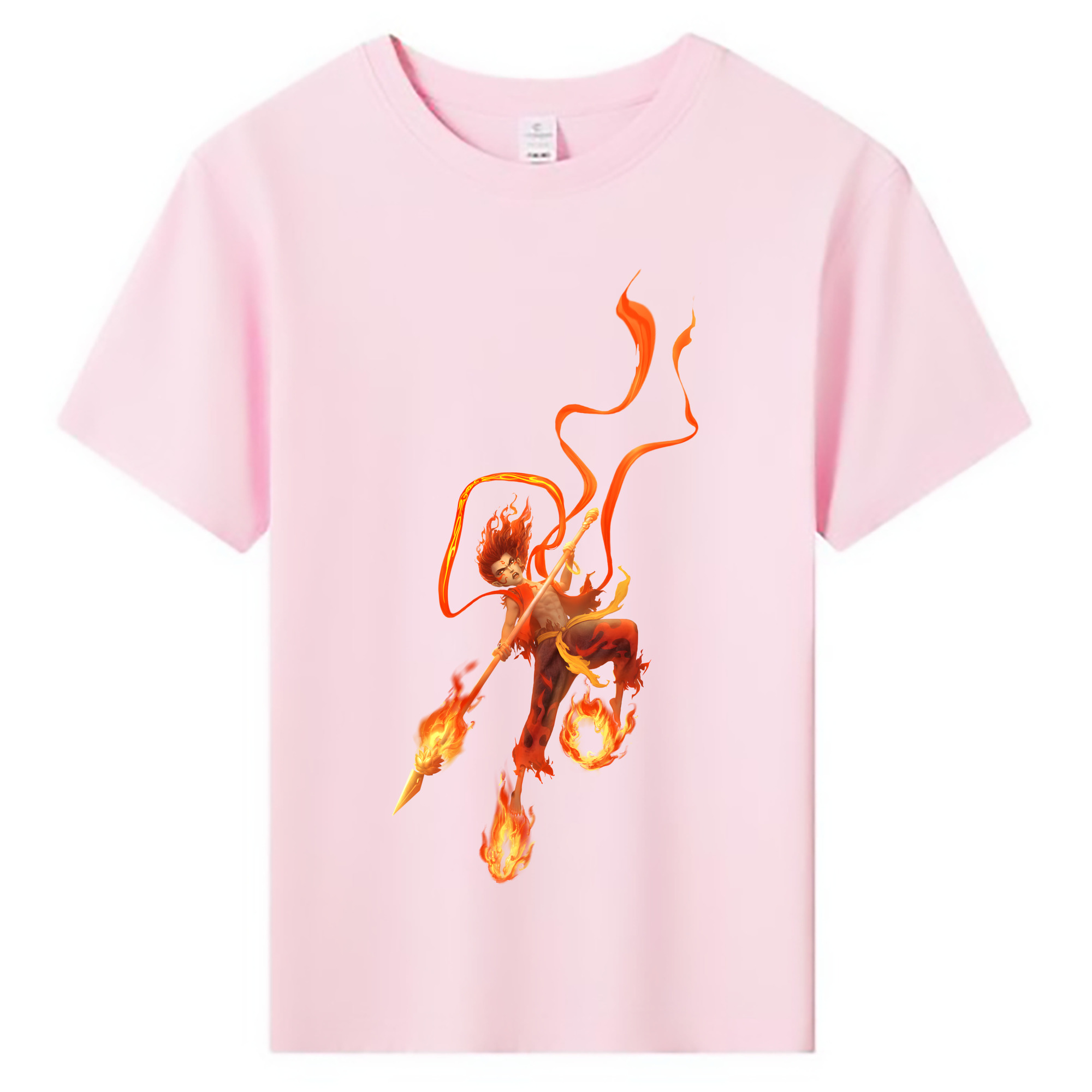 （画像用） Ne Zha 2 ナタ 魔童の大暴れ 綿100％キッズTシャツ（フロントプリント）