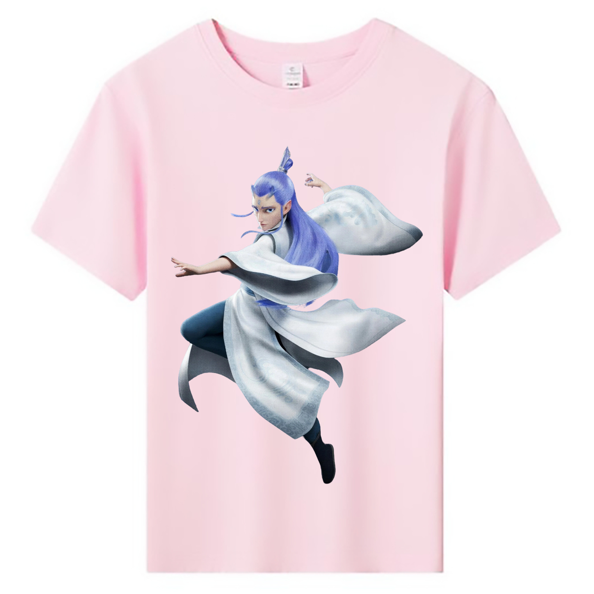 （画像用） Ne Zha 2 ナタ 魔童の大暴れ 綿100％キッズTシャツ（フロントプリント）