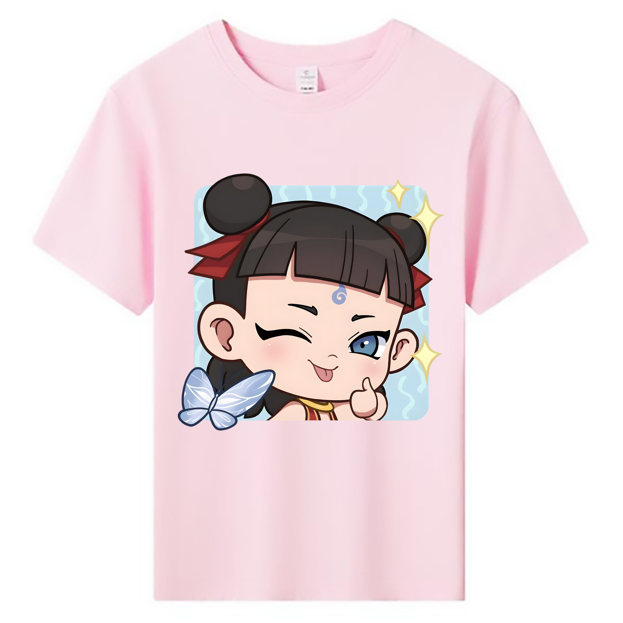 （画像用） Ne Zha 2 ナタ 魔童の大暴れ 綿100％キッズTシャツ（フロントプリント）