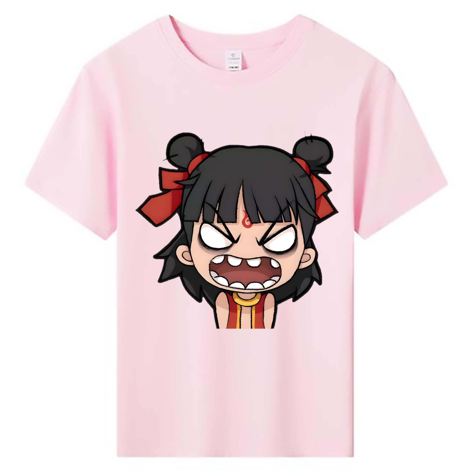（画像用） Ne Zha 2 ナタ 魔童の大暴れ 綿100％キッズTシャツ（フロントプリント）