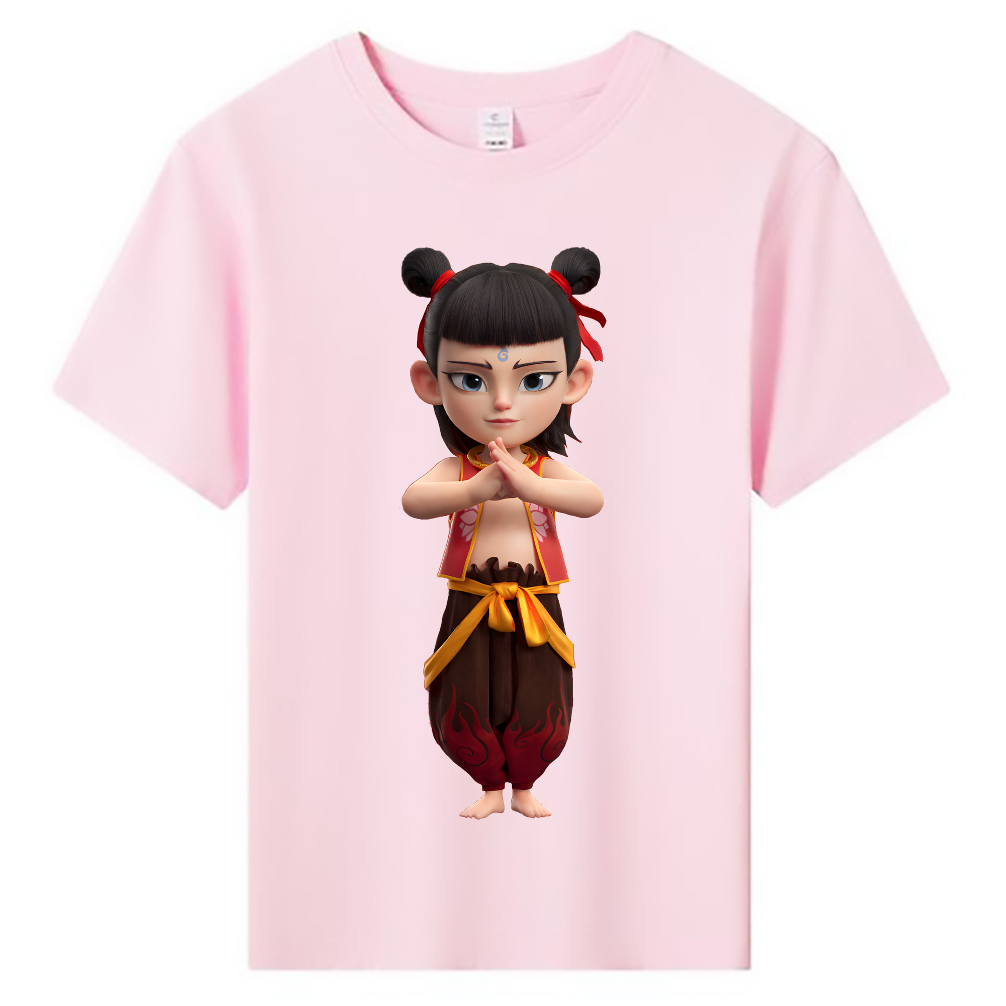 （画像用） Ne Zha 2 ナタ 魔童の大暴れ 綿100％キッズTシャツ（フロントプリント）