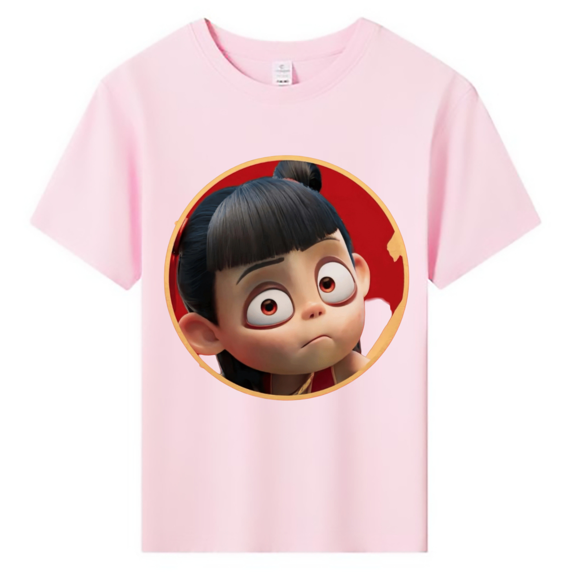 （画像用） Ne Zha 2 ナタ 魔童の大暴れ 綿100％キッズTシャツ（フロントプリント）