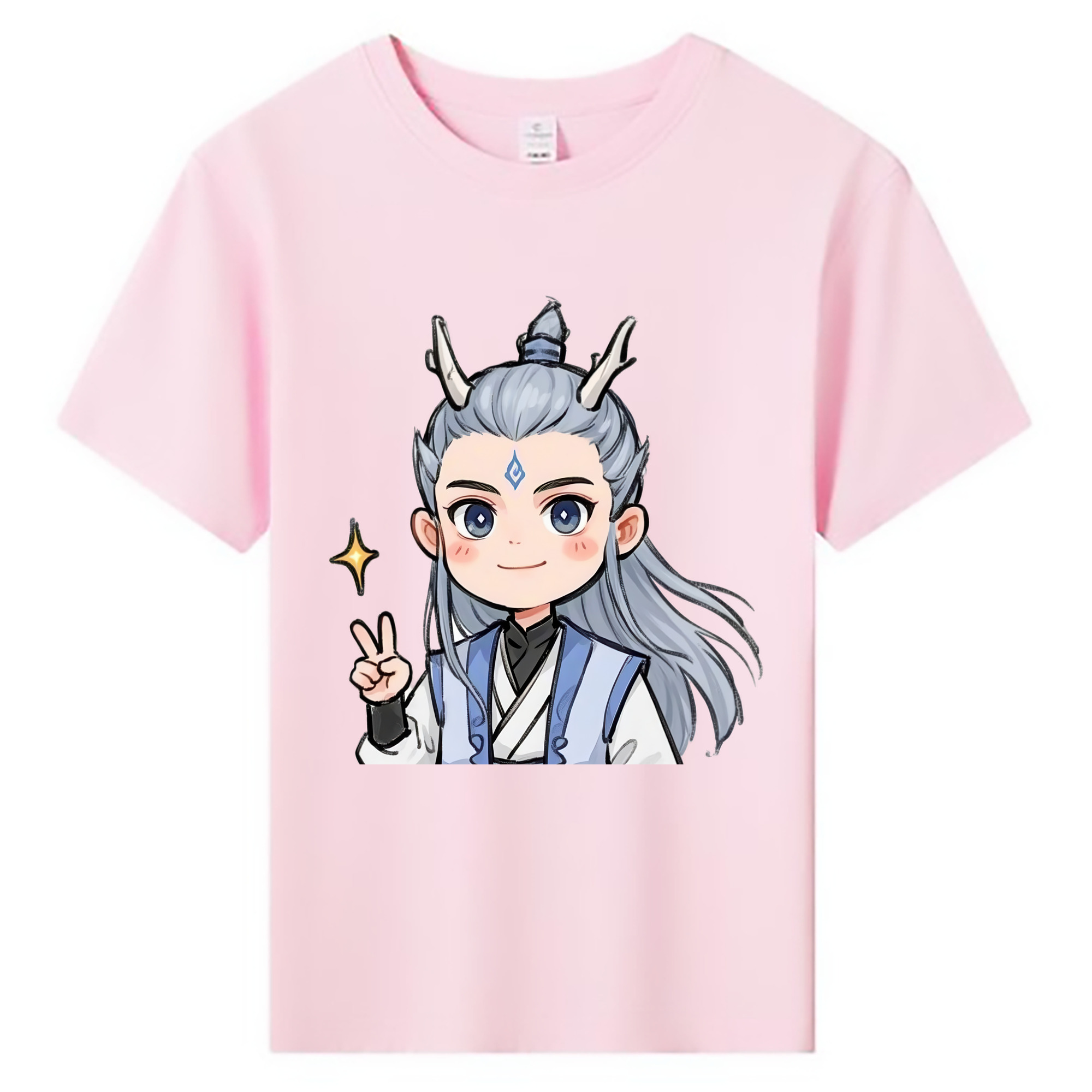 （画像用） Ne Zha 2 ナタ 魔童の大暴れ 綿100％キッズTシャツ（フロントプリント）