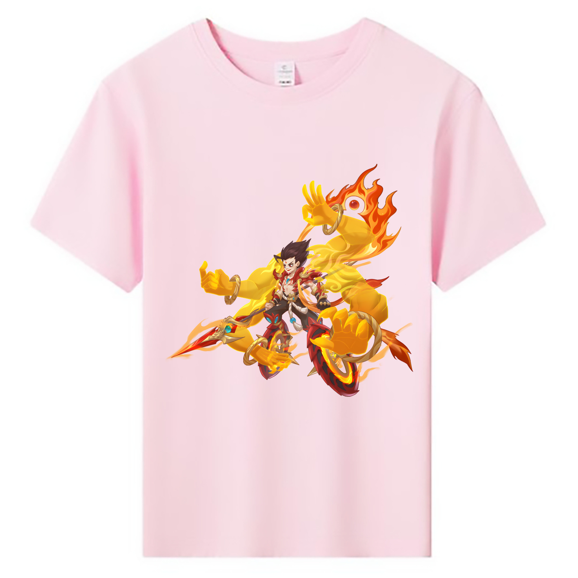 （画像用） Ne Zha 2 ナタ 魔童の大暴れ 綿100％キッズTシャツ（フロントプリント）