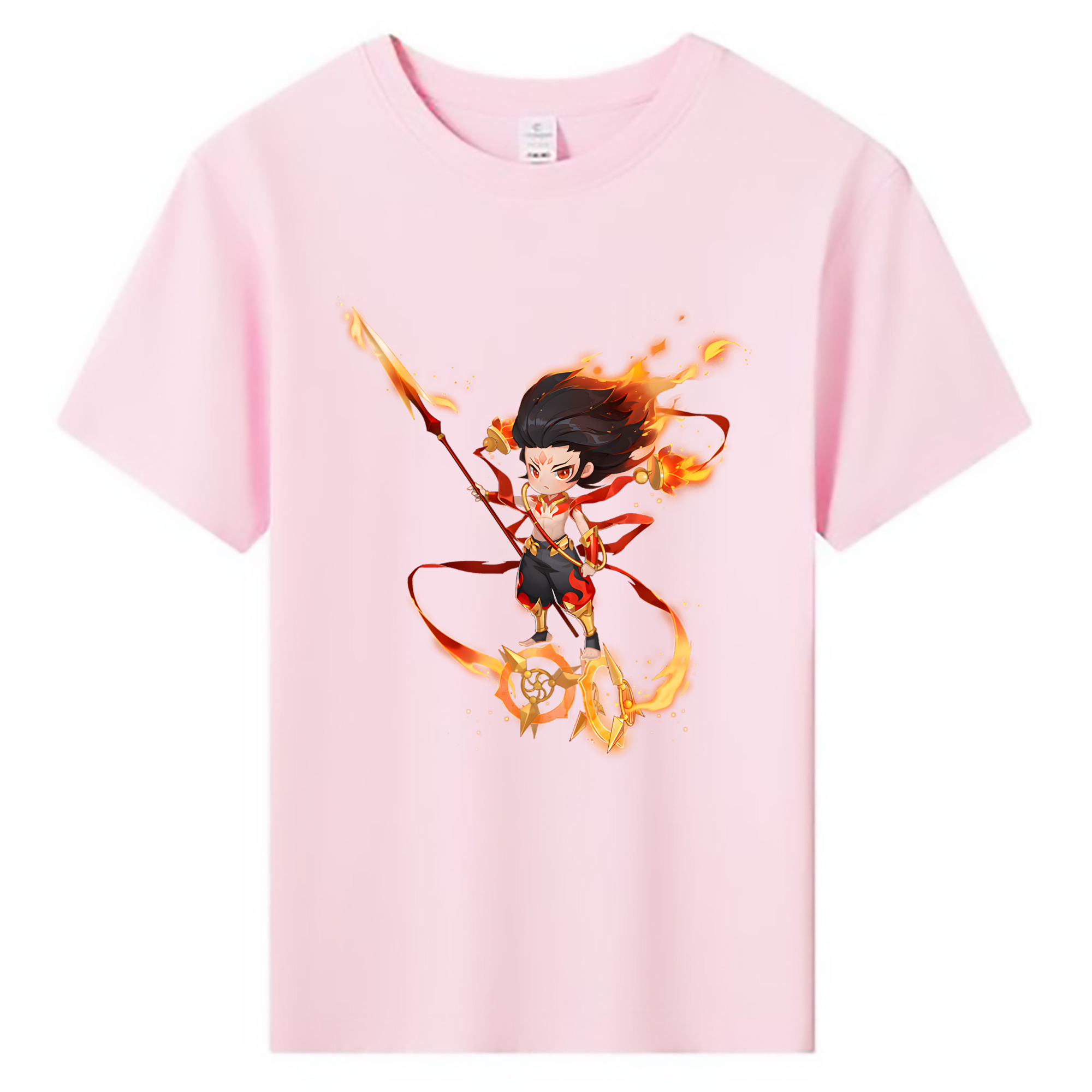 （画像用） Ne Zha 2 ナタ 魔童の大暴れ 綿100％キッズTシャツ（フロントプリント）