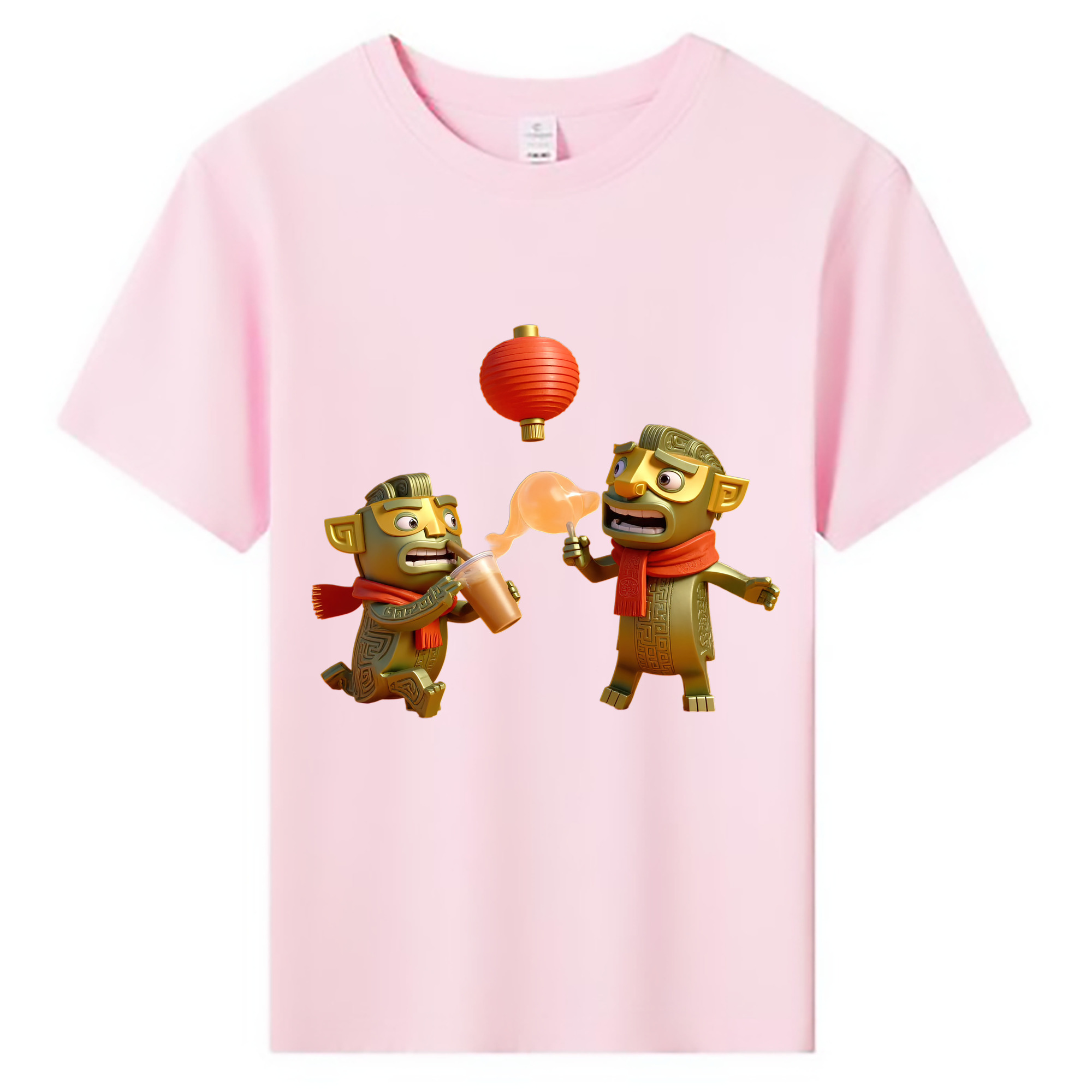 （画像用） Ne Zha 2 ナタ 魔童の大暴れ 綿100％キッズTシャツ（フロントプリント）