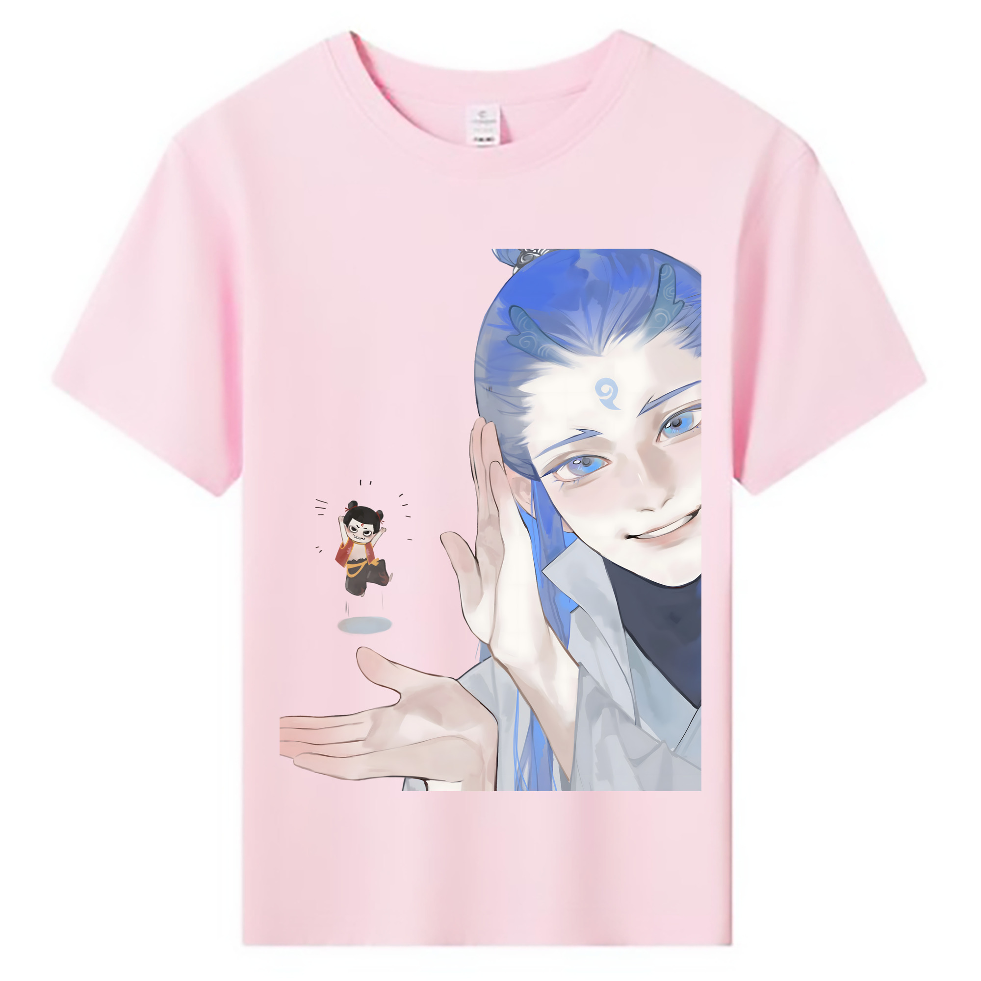 （画像用） Ne Zha 2 ナタ 魔童の大暴れ 綿100％キッズTシャツ（フロントプリント）