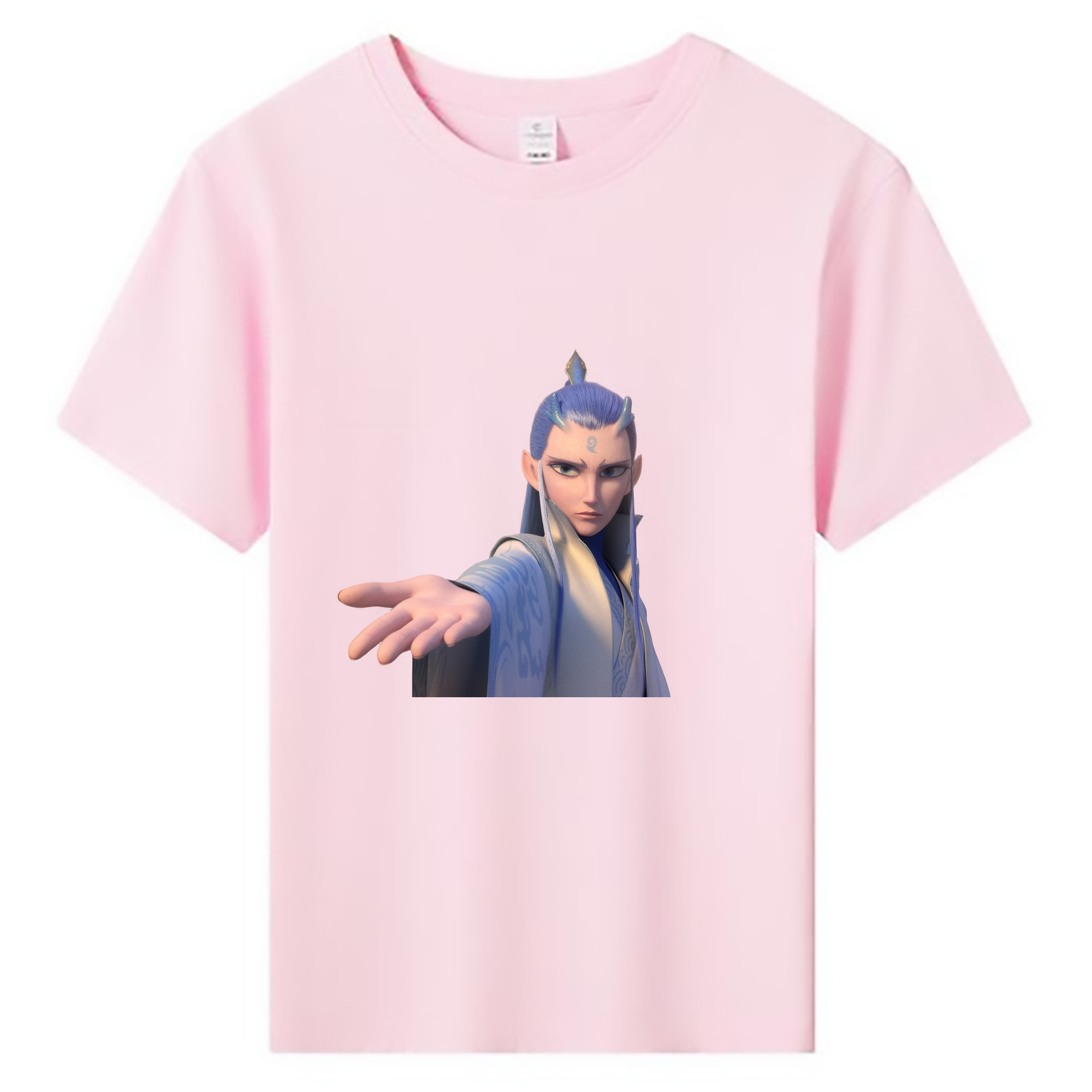 （画像用） Ne Zha 2 ナタ 魔童の大暴れ 綿100％キッズTシャツ（フロントプリント）