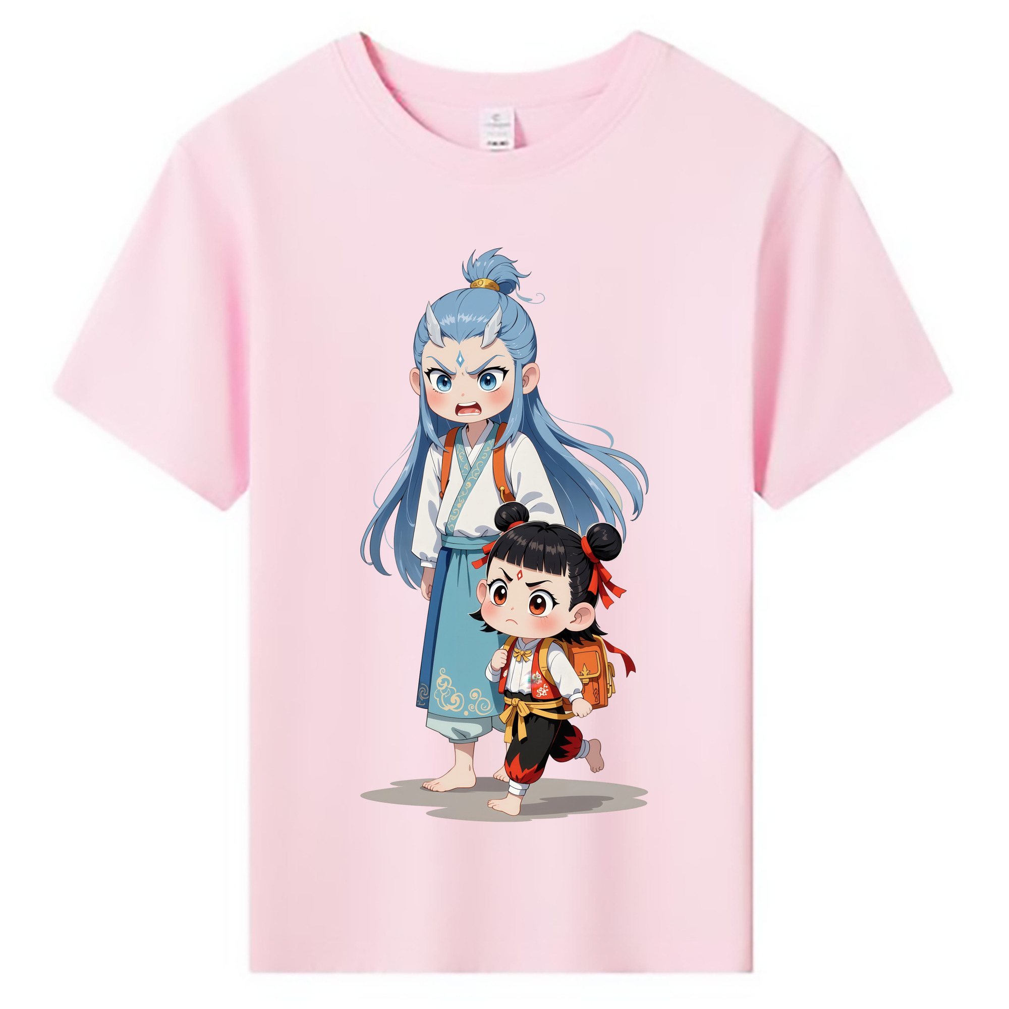 （画像用） Ne Zha 2 ナタ 魔童の大暴れ 綿100％キッズTシャツ（フロントプリント）