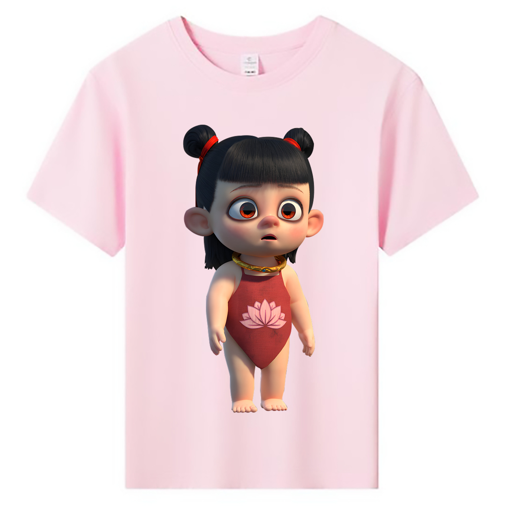 （画像用） Ne Zha 2 ナタ 魔童の大暴れ 綿100％キッズTシャツ（フロントプリント）