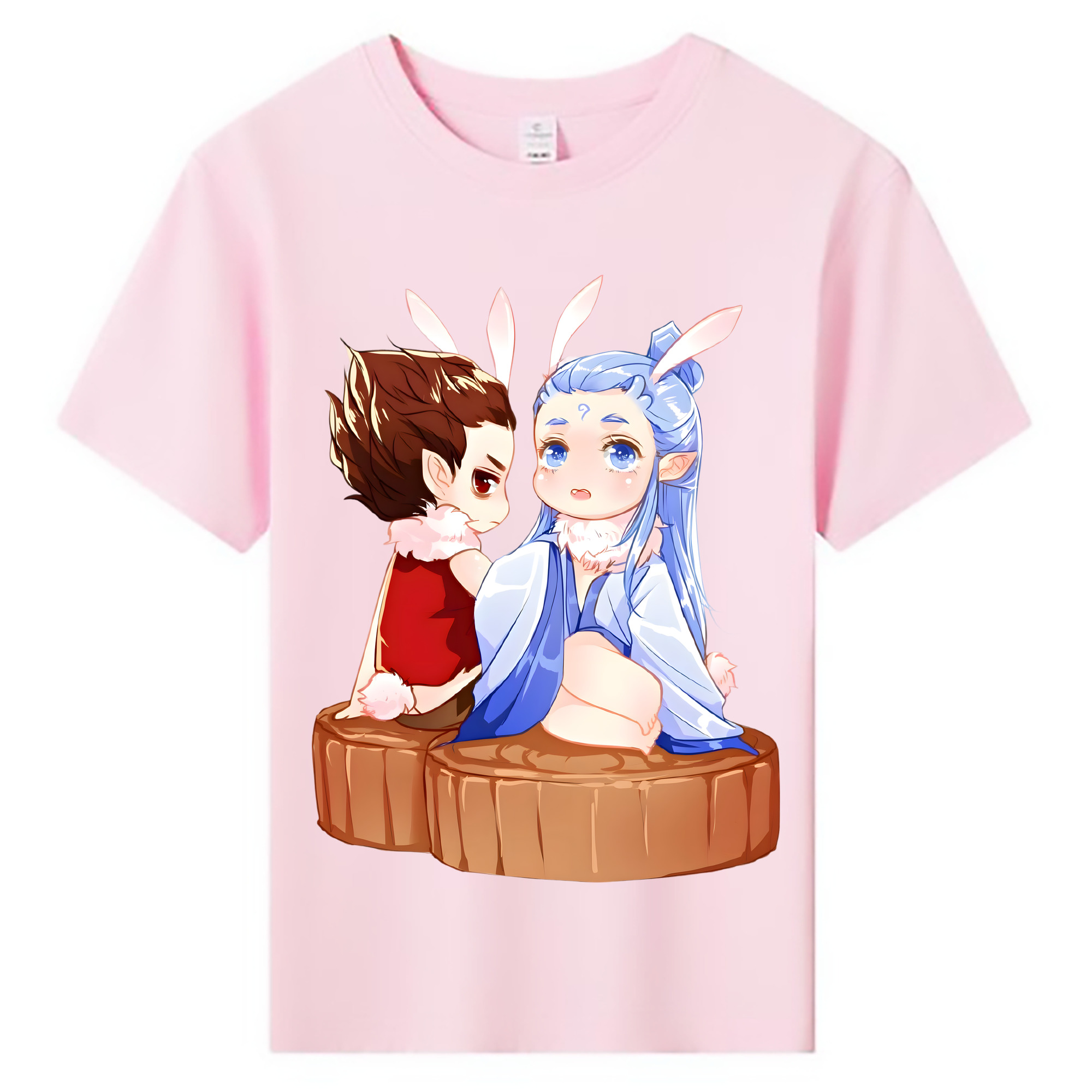 （画像用） Ne Zha 2 ナタ 魔童の大暴れ 綿100％キッズTシャツ（フロントプリント）