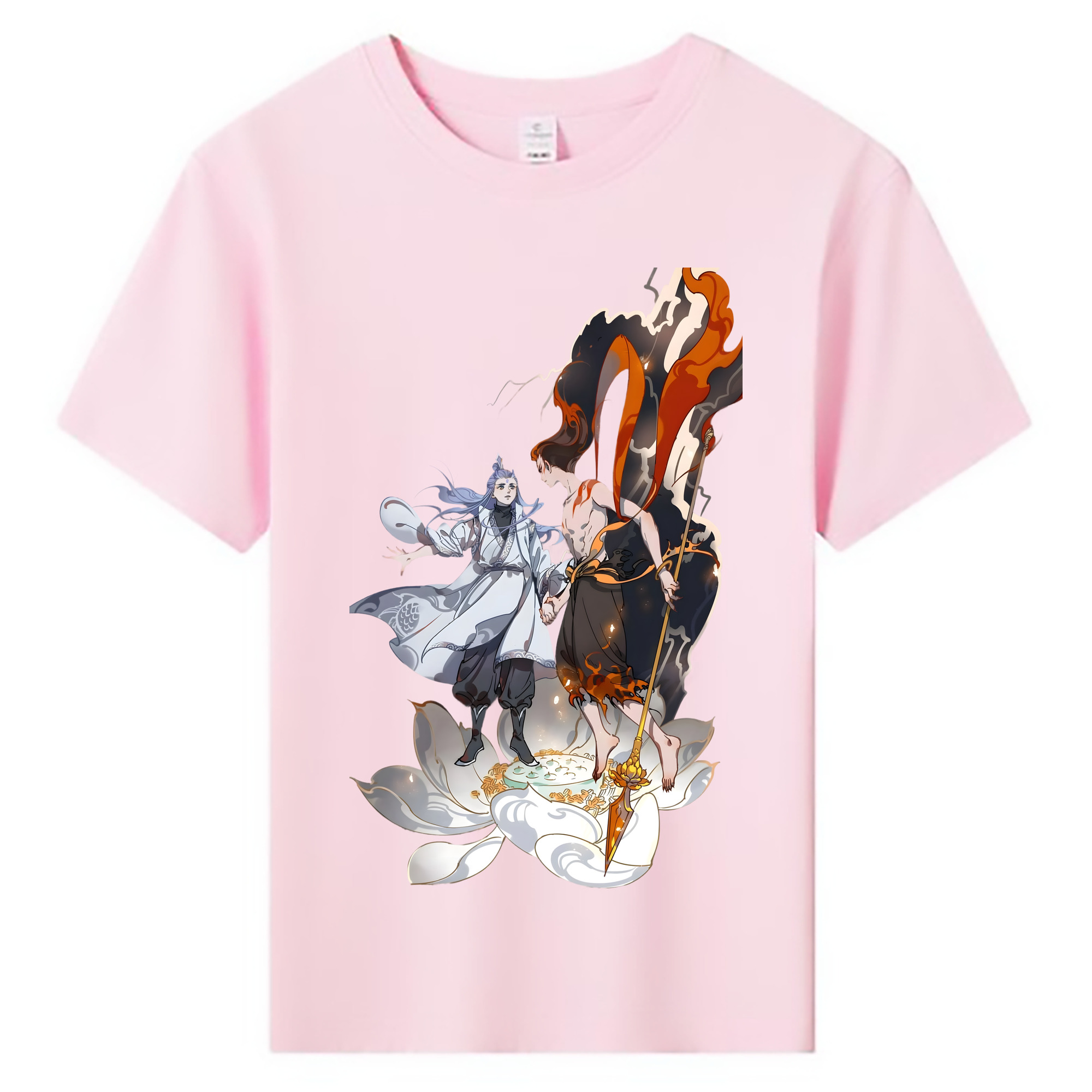（画像用） Ne Zha 2 ナタ 魔童の大暴れ 綿100％キッズTシャツ（フロントプリント）