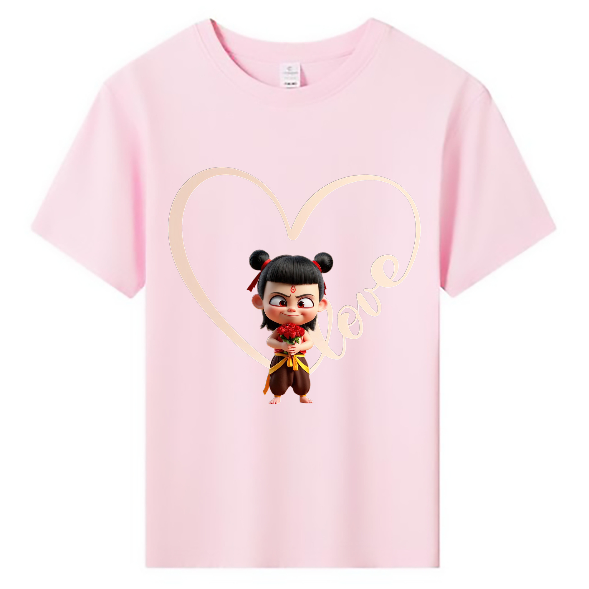 （画像用） Ne Zha 2 ナタ 魔童の大暴れ 綿100％キッズTシャツ（フロントプリント）