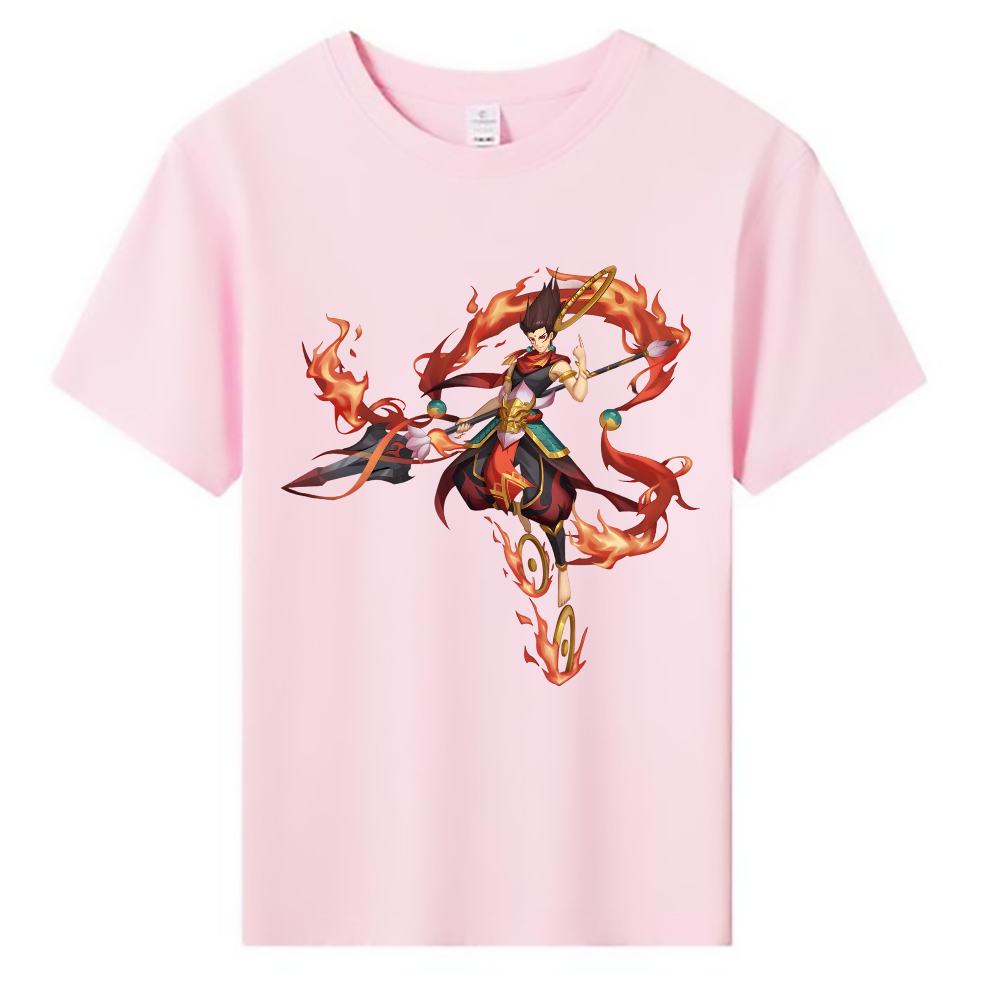 （画像用） Ne Zha 2 ナタ 魔童の大暴れ 綿100％キッズTシャツ（フロントプリント）