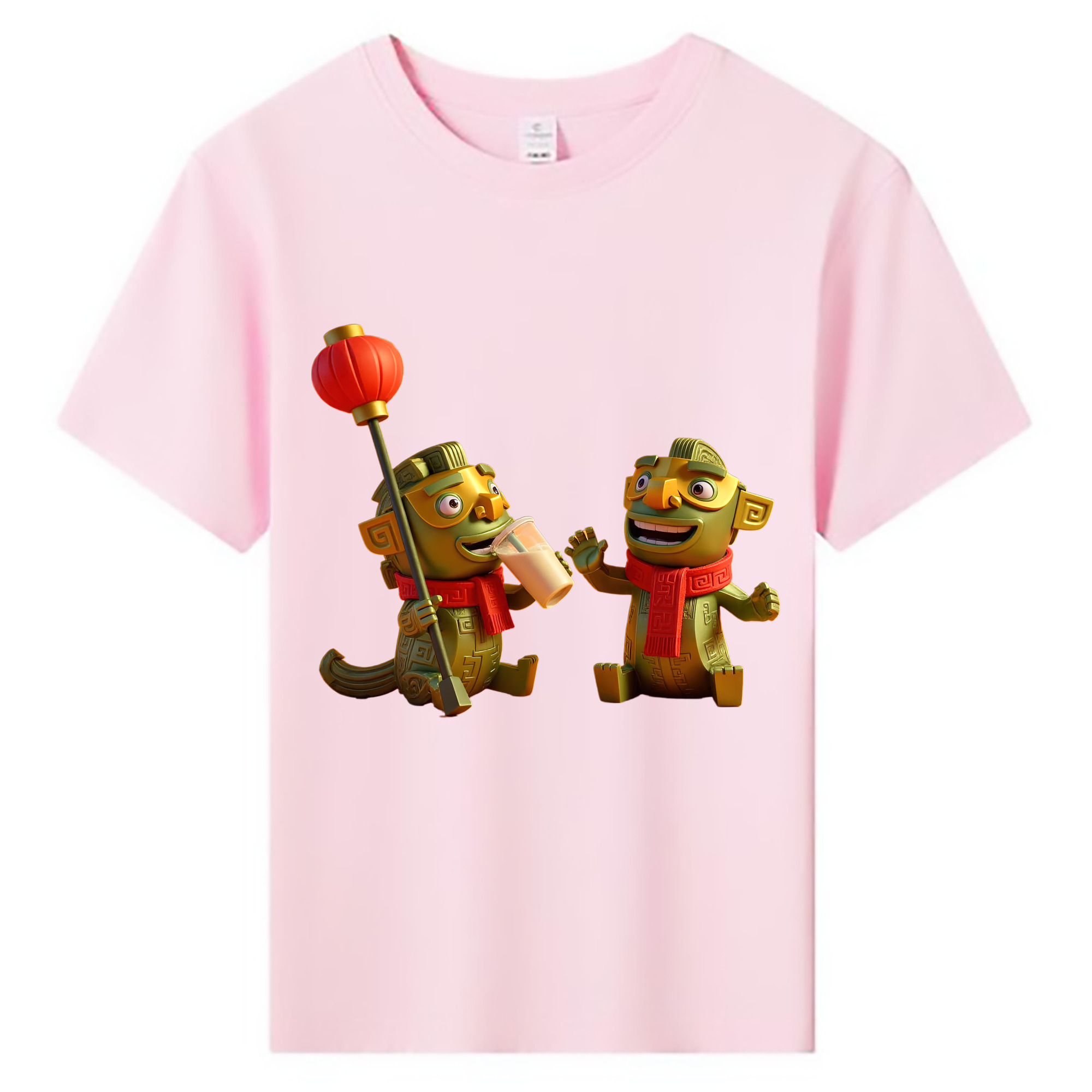 （画像用） Ne Zha 2 ナタ 魔童の大暴れ 綿100％キッズTシャツ（フロントプリント）