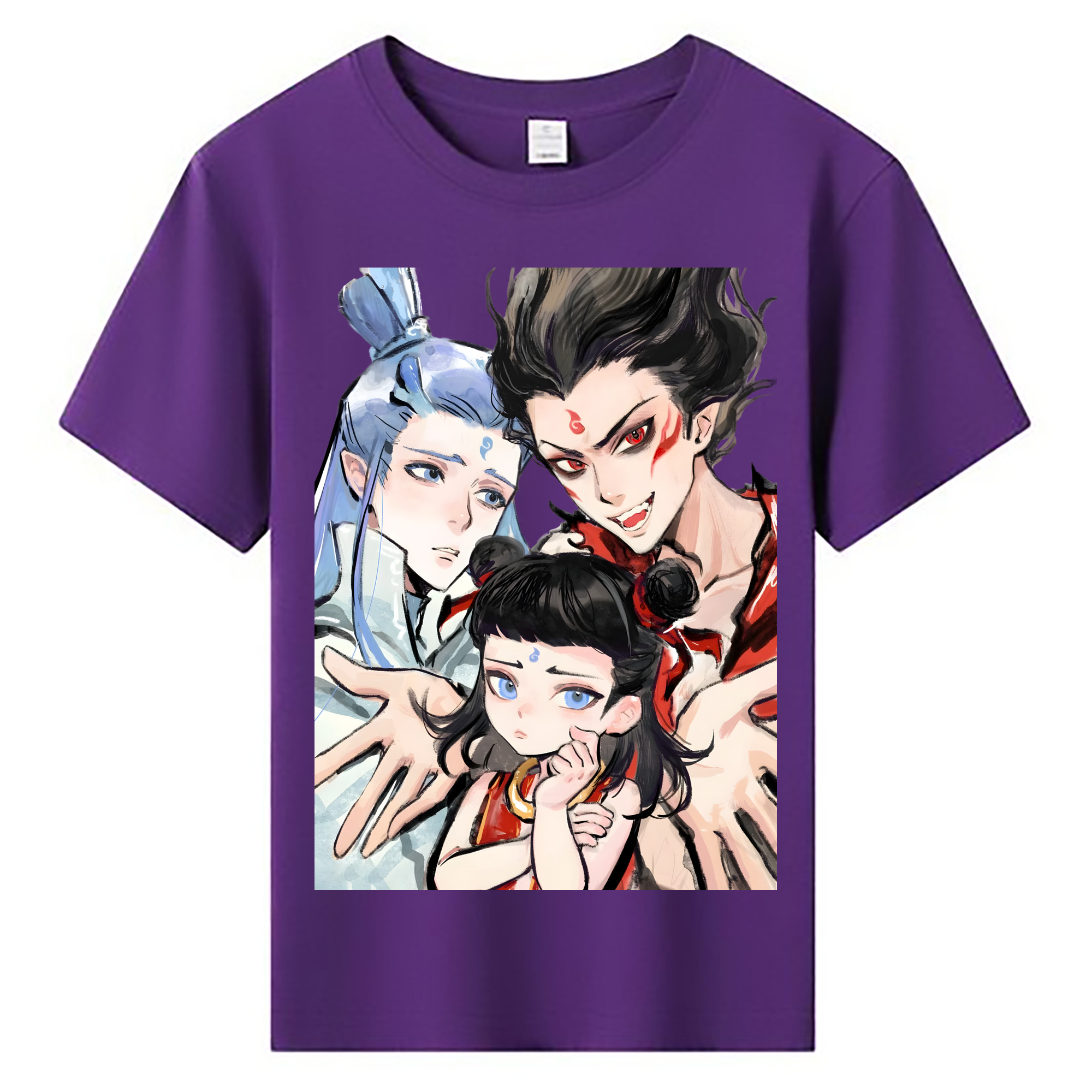 （画像用） Ne Zha 2 ナタ 魔童の大暴れ 綿100％キッズTシャツ（フロントプリント）
