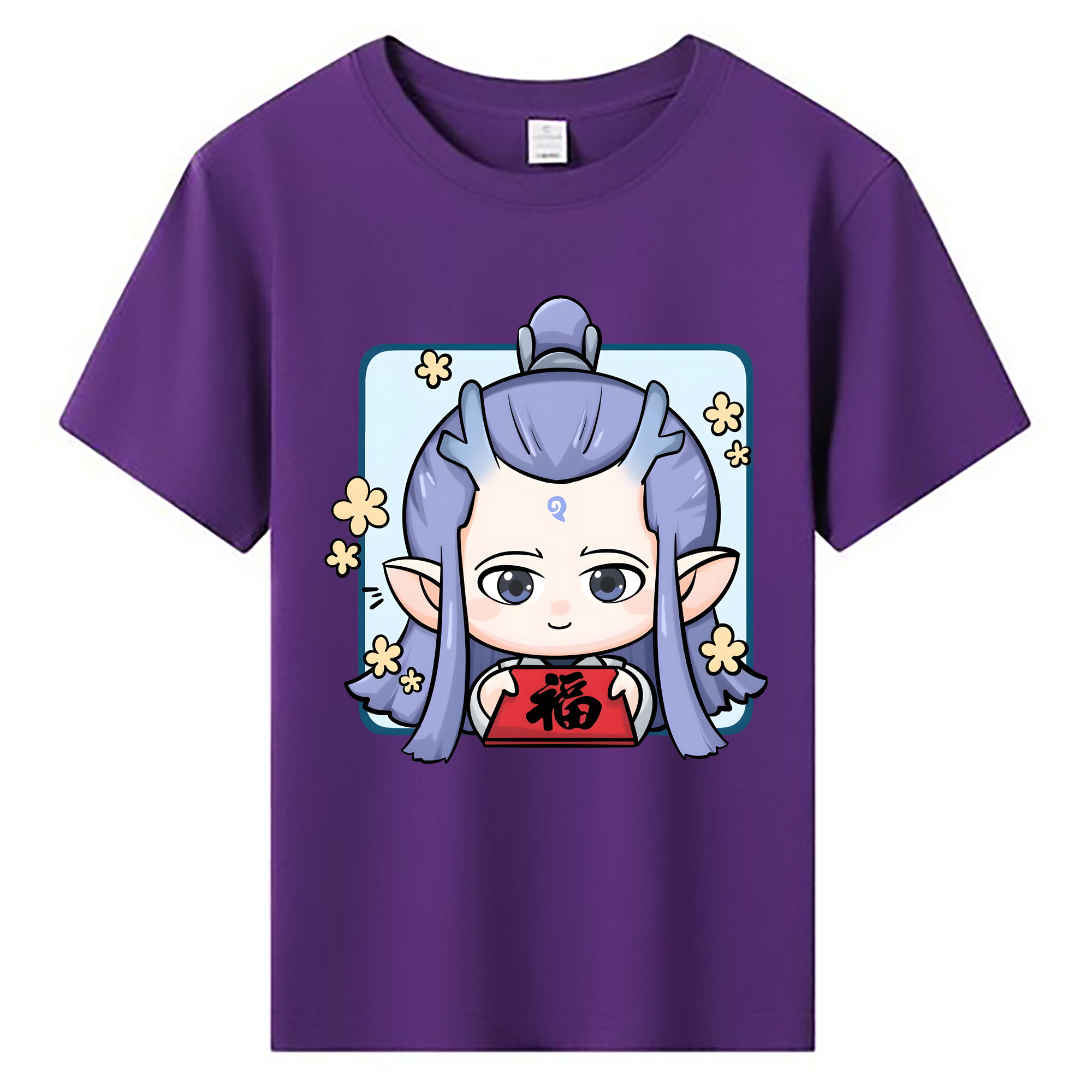 （画像用） Ne Zha 2 ナタ 魔童の大暴れ 綿100％キッズTシャツ（フロントプリント）