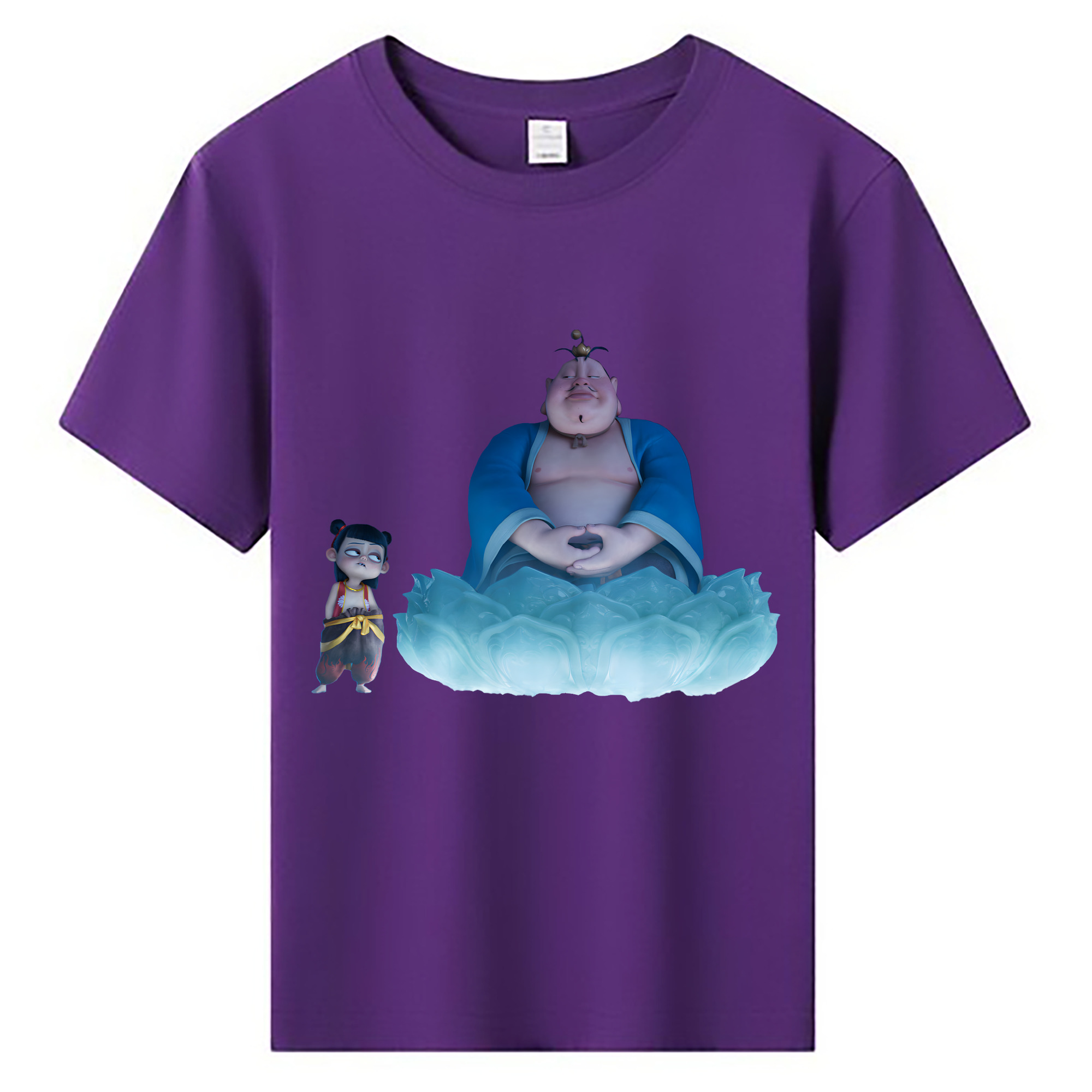 （画像用） Ne Zha 2 ナタ 魔童の大暴れ 綿100％キッズTシャツ（フロントプリント）