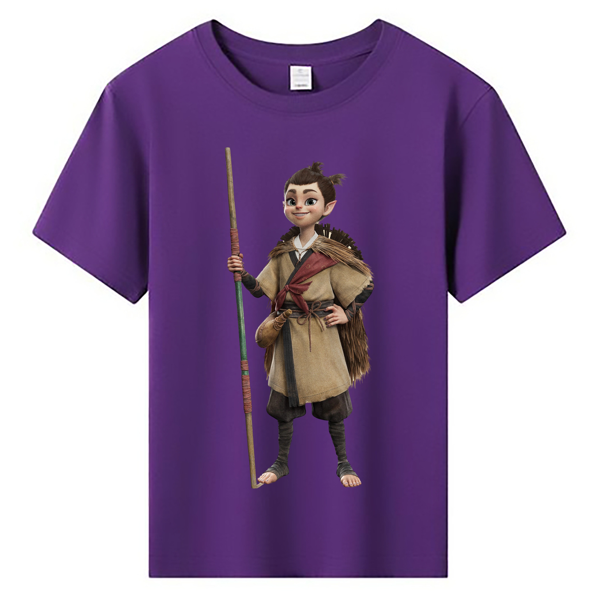（画像用） Ne Zha 2 ナタ 魔童の大暴れ 綿100％キッズTシャツ（フロントプリント）