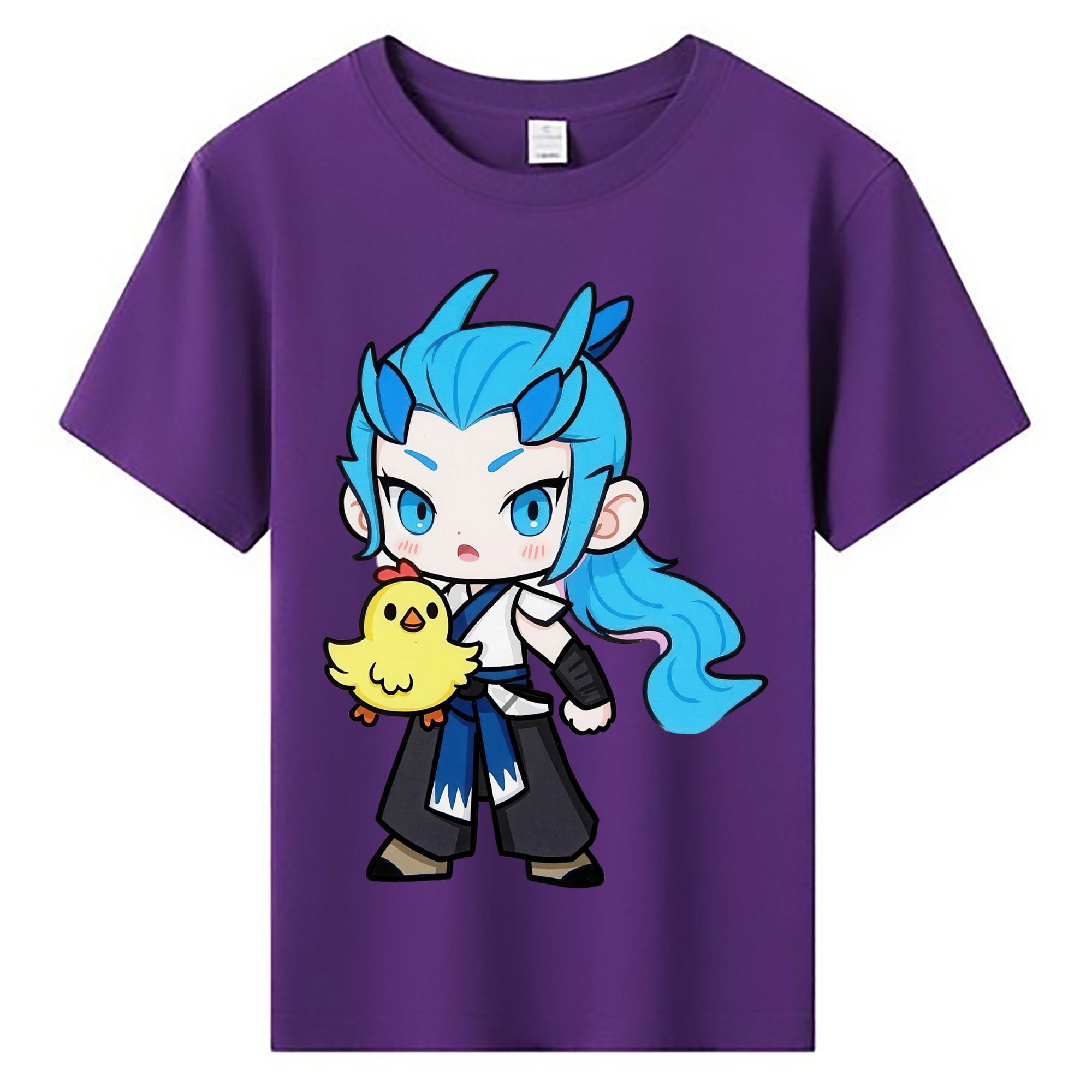 （画像用） Ne Zha 2 ナタ 魔童の大暴れ 綿100％キッズTシャツ（フロントプリント）