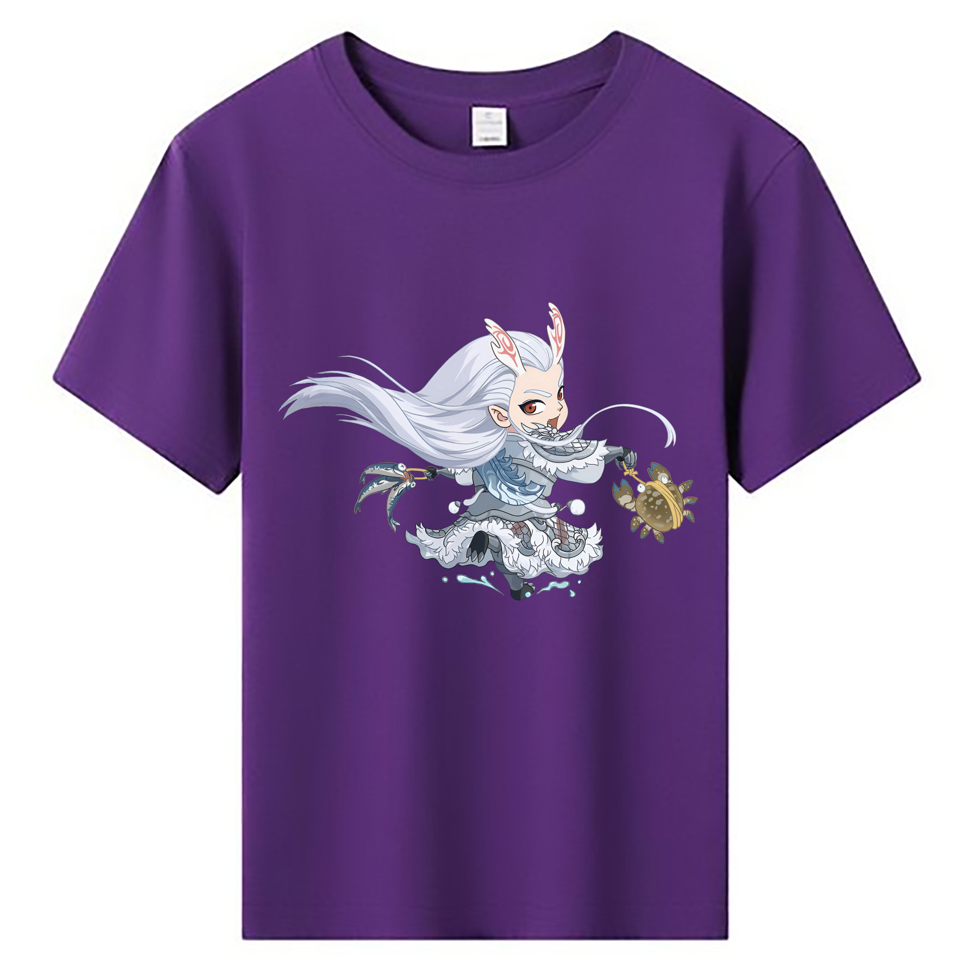 （画像用） Ne Zha 2 ナタ 魔童の大暴れ 綿100％キッズTシャツ（フロントプリント）